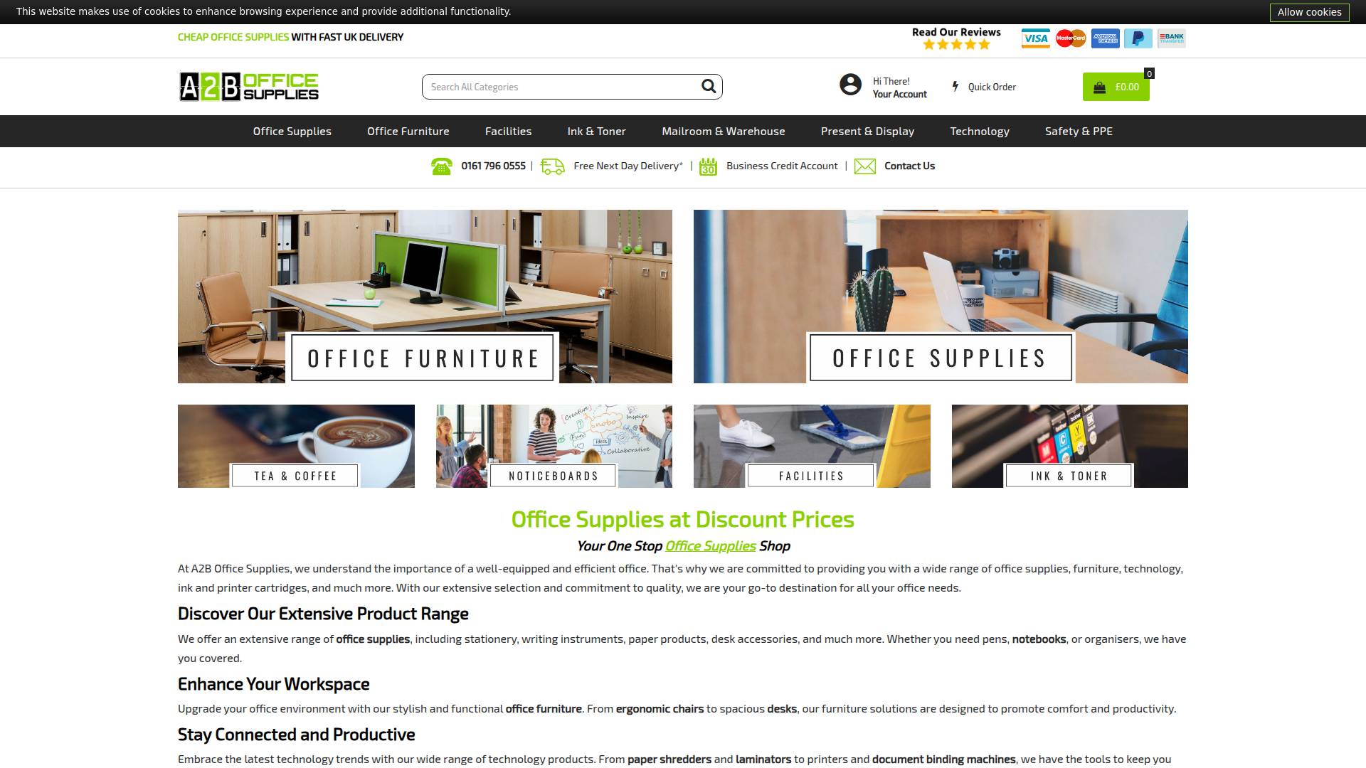 A2B Office Supplies & Technology Website
