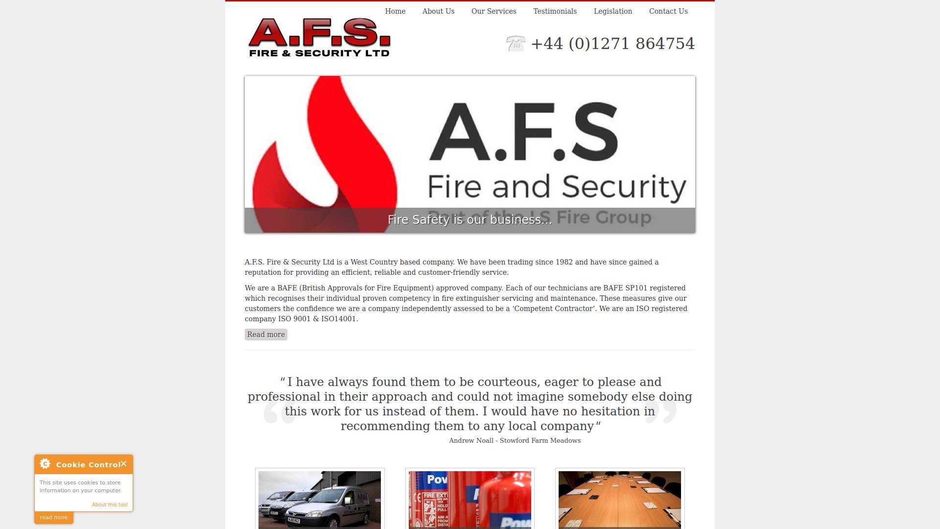 A F S Fire & Security Ltd Website