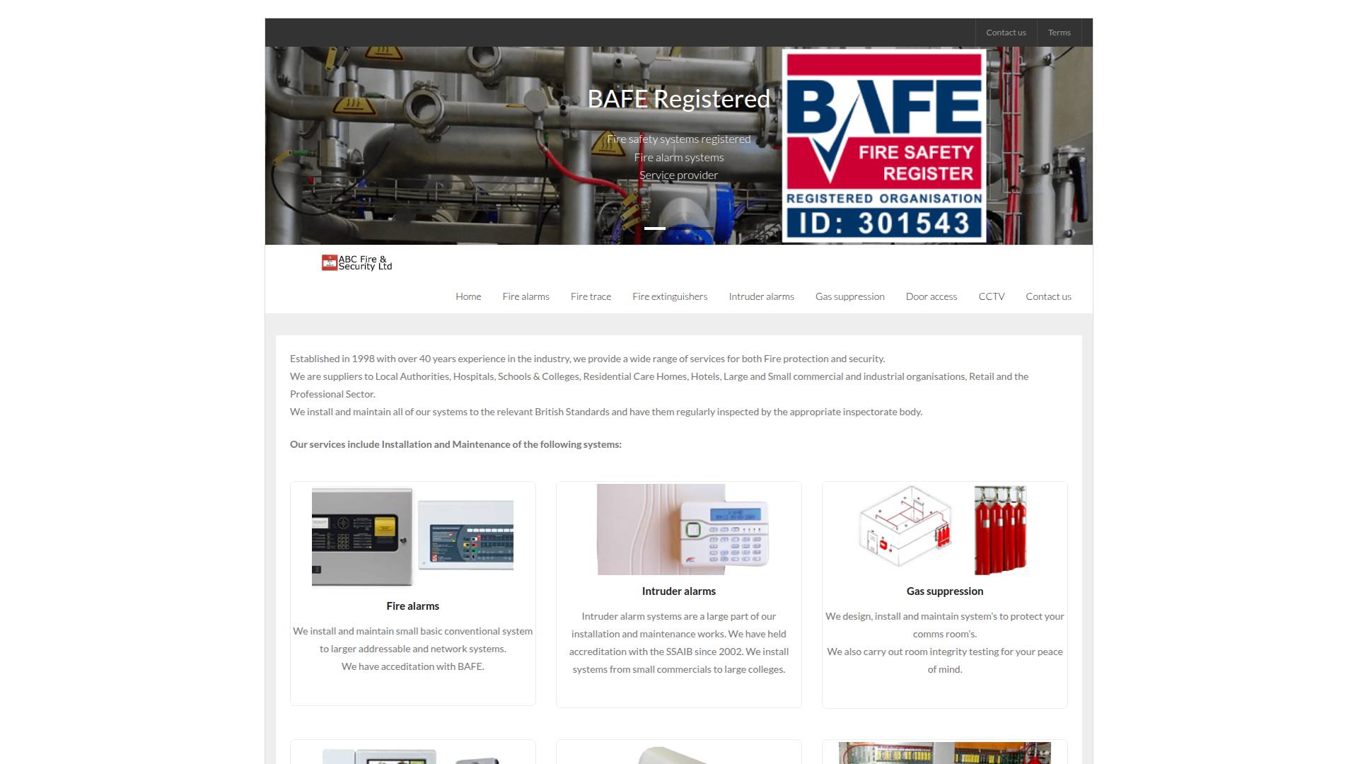 ABC Fire & Security Ltd Website