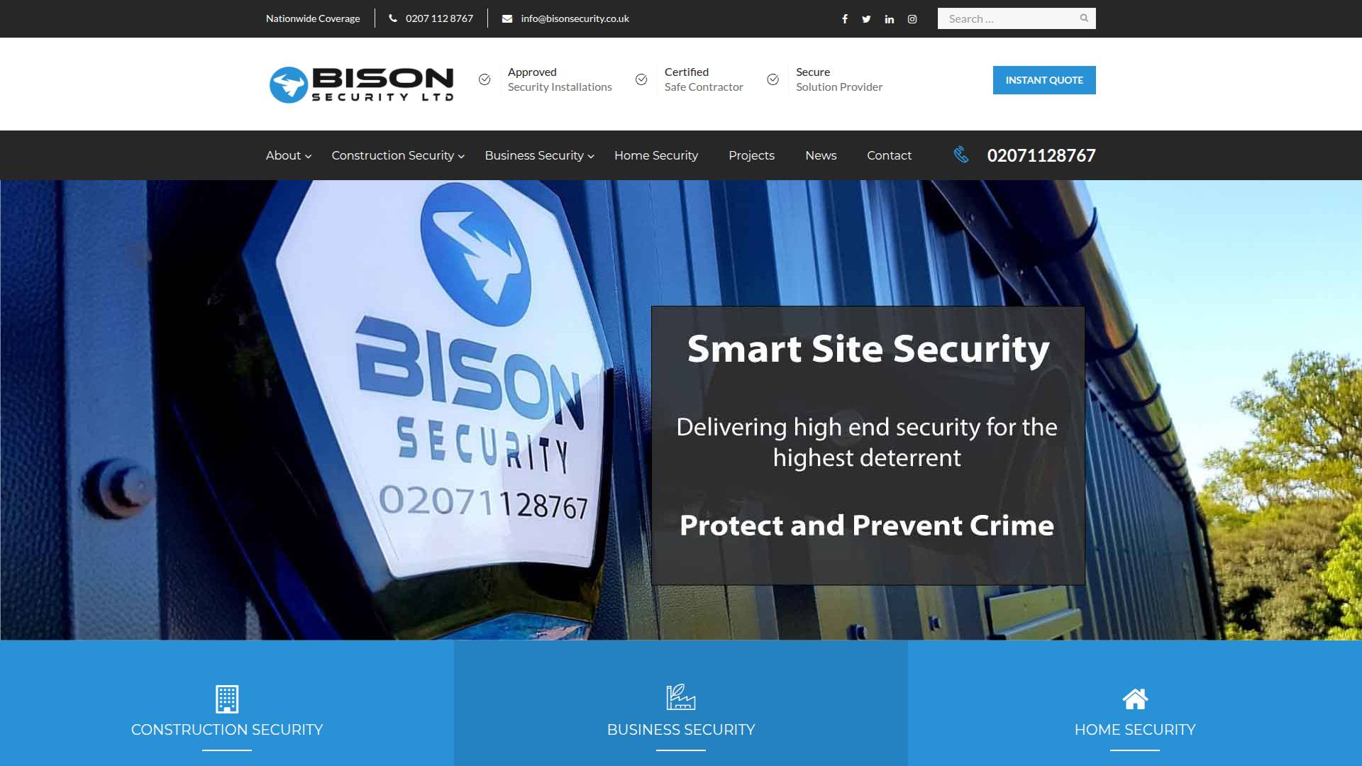 Bison Security Ltd Website