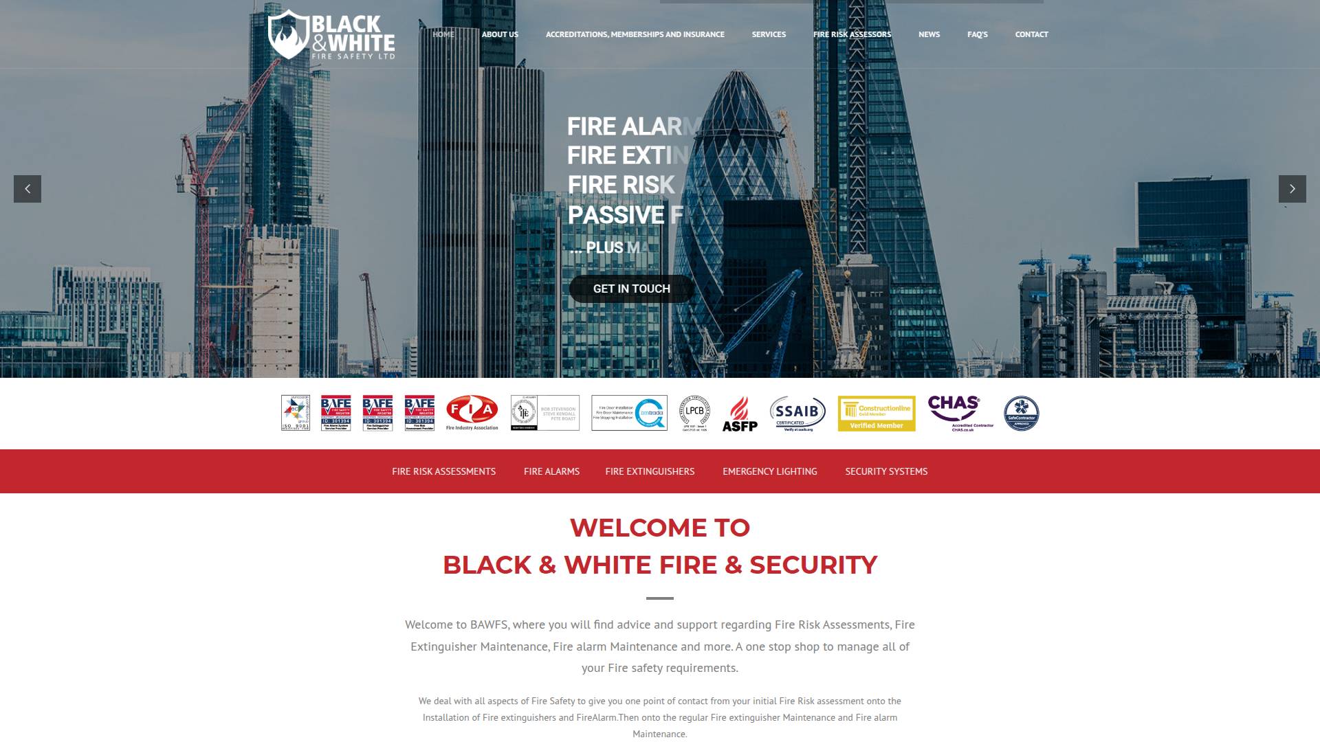 Black & White Fire Safety Website