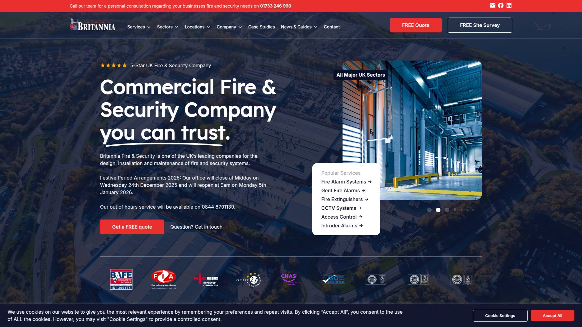 Britannia Fire & Security Ltd Website