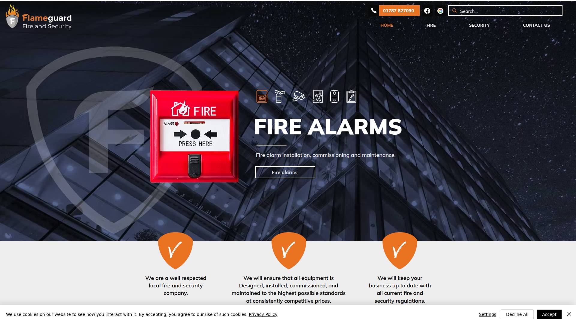 Flameguard Fire & Security Ltd Website