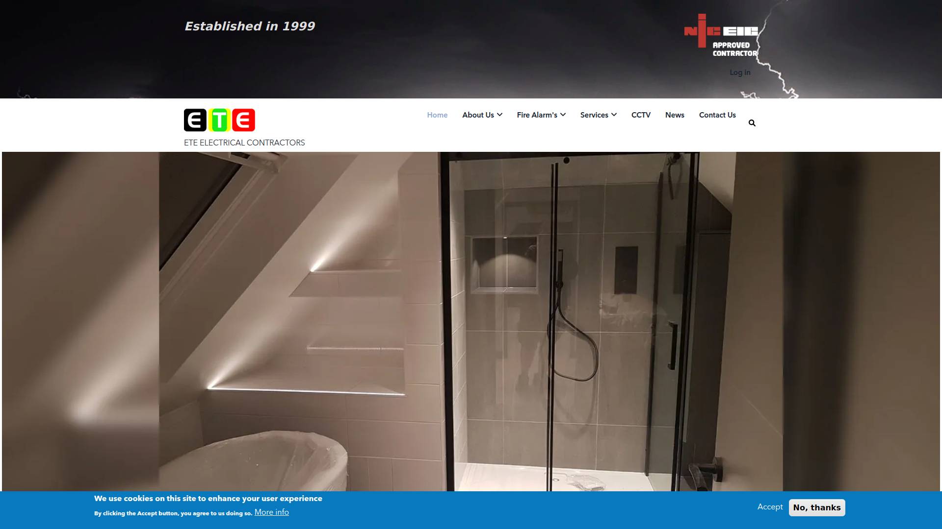 E T E Electrical Contractors Website