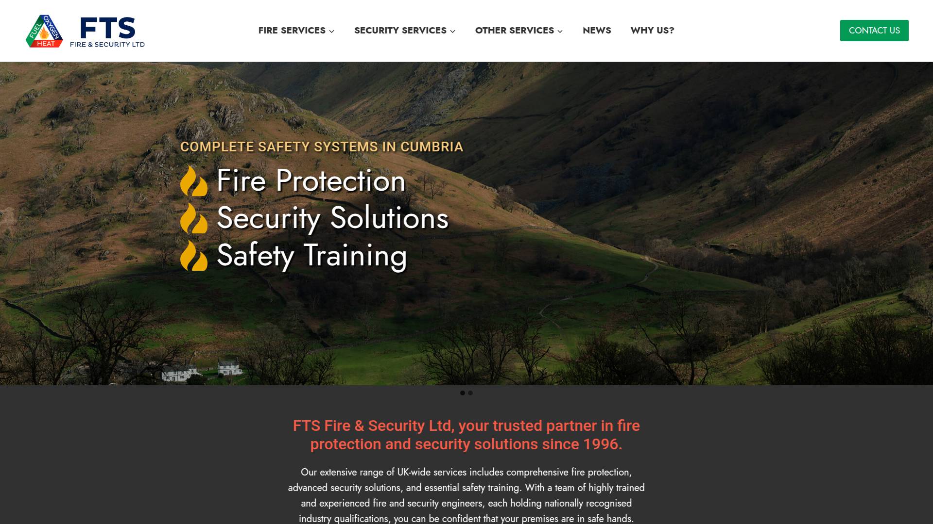 F T S Fire & Security Ltd Website