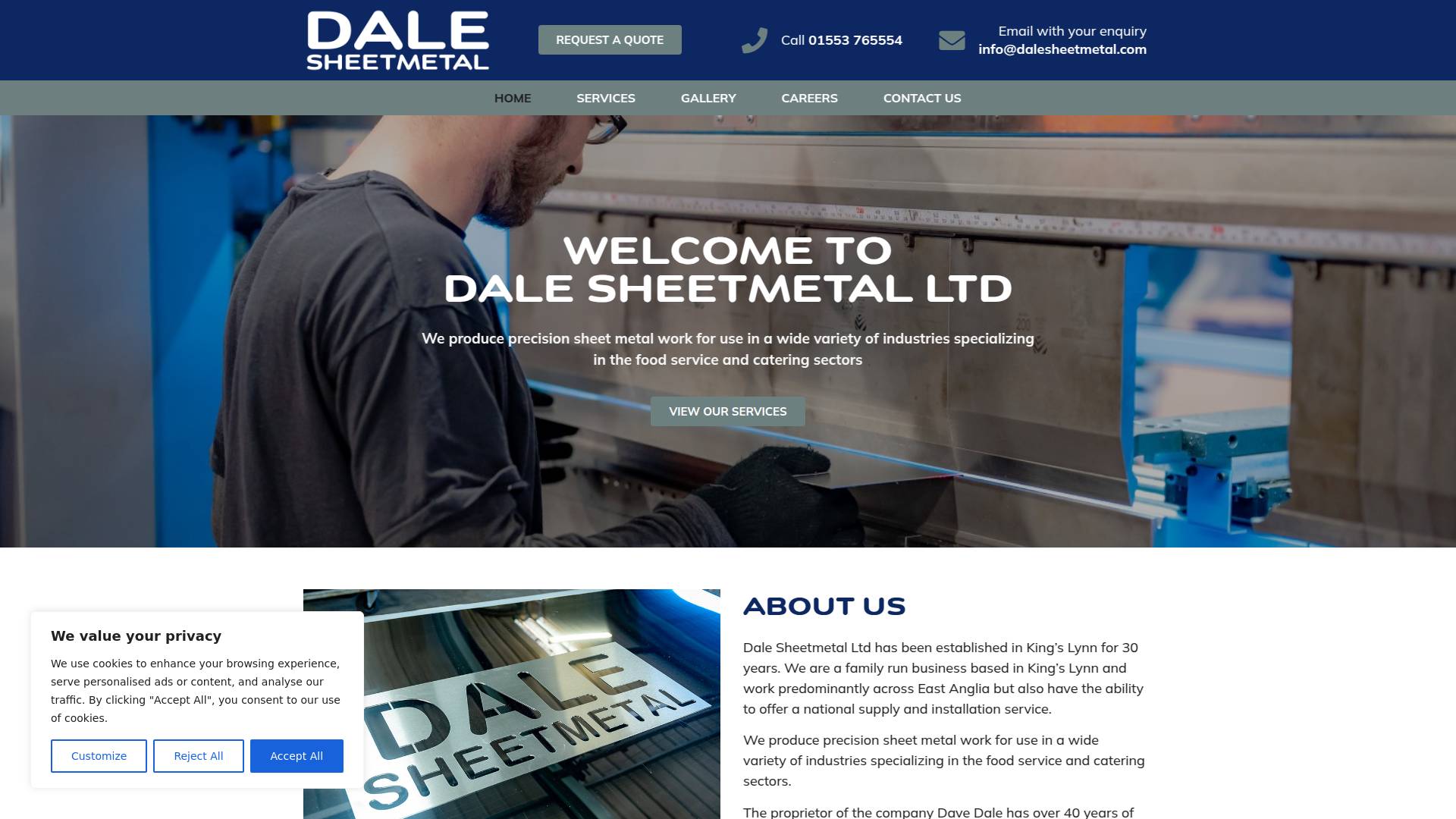Dale Sheet Metal Ltd Website
