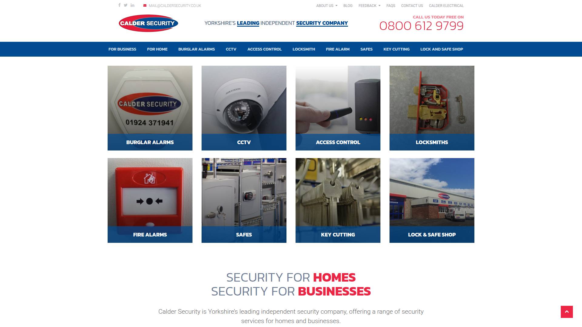 Calder Security Ltd Website