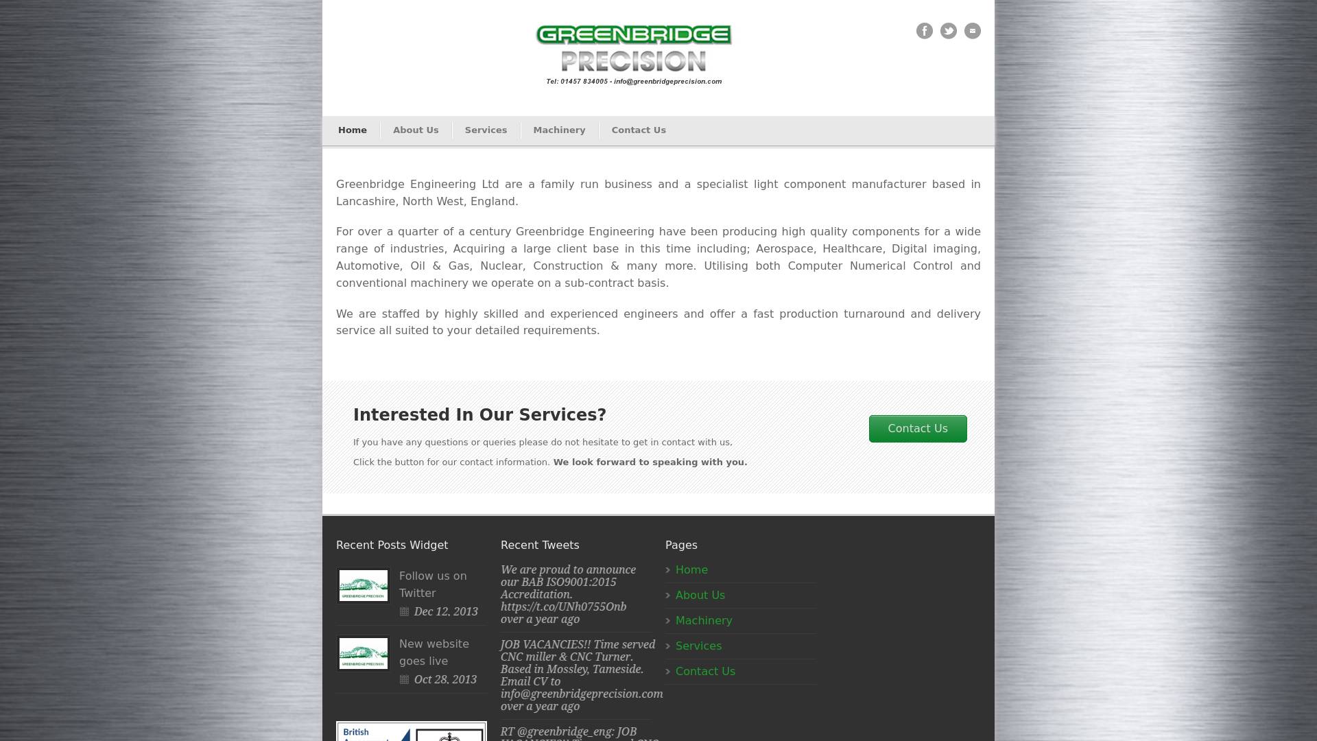 Greenbridge Engineering Ltd Website