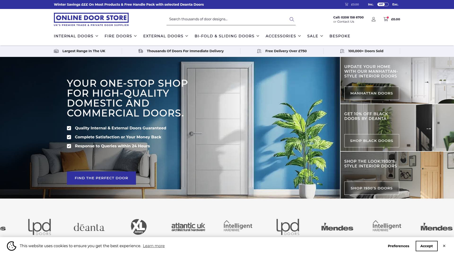 Online Door Store  Website