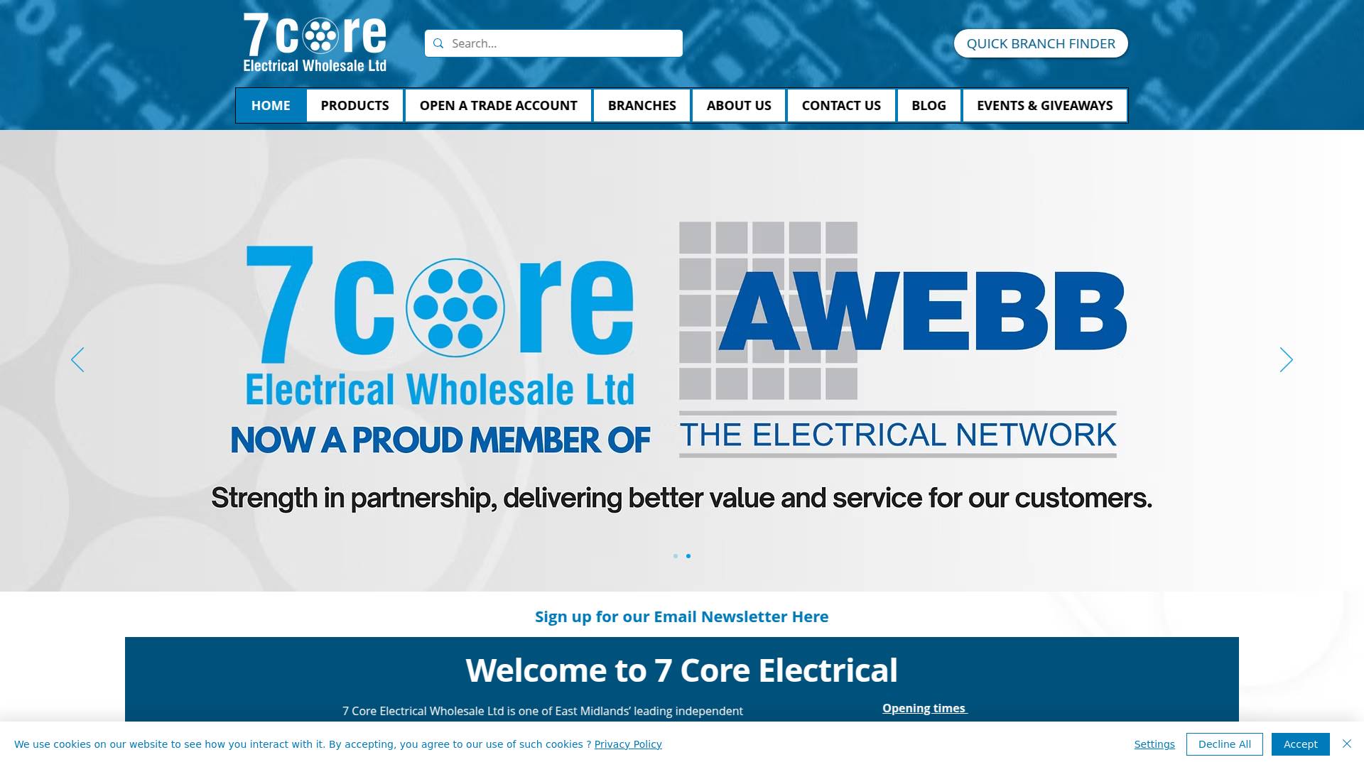 7 Core Electrical Wholesale Ltd Website