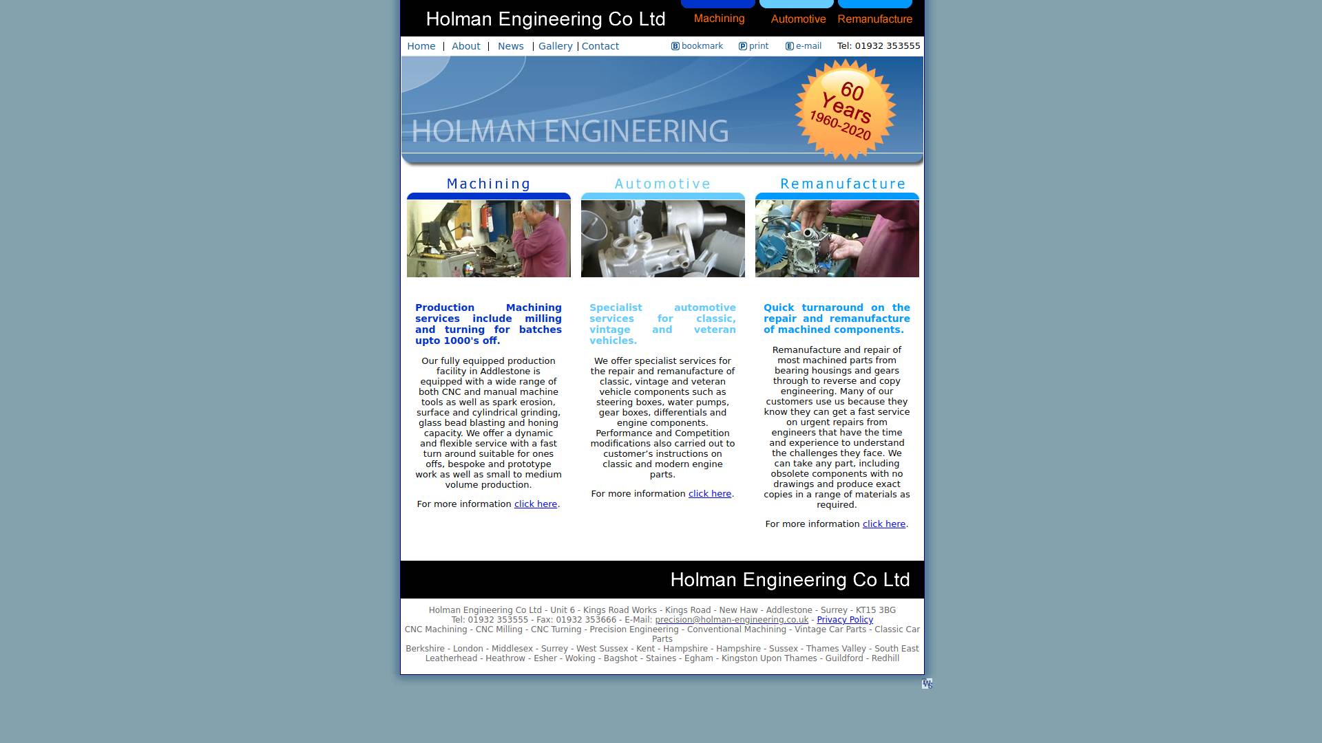 Holman Engineering Co. Ltd Website