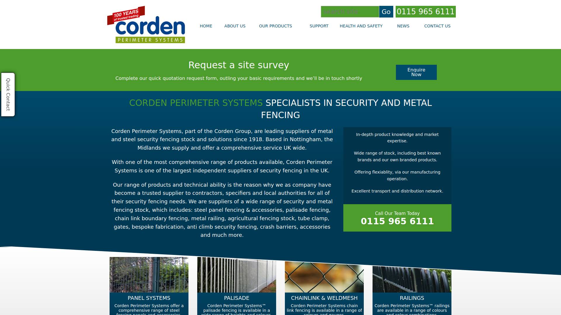 Corden Perimeter Systems Website