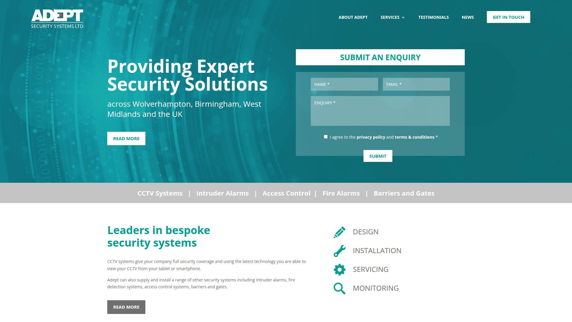 Adept Security Systems Website