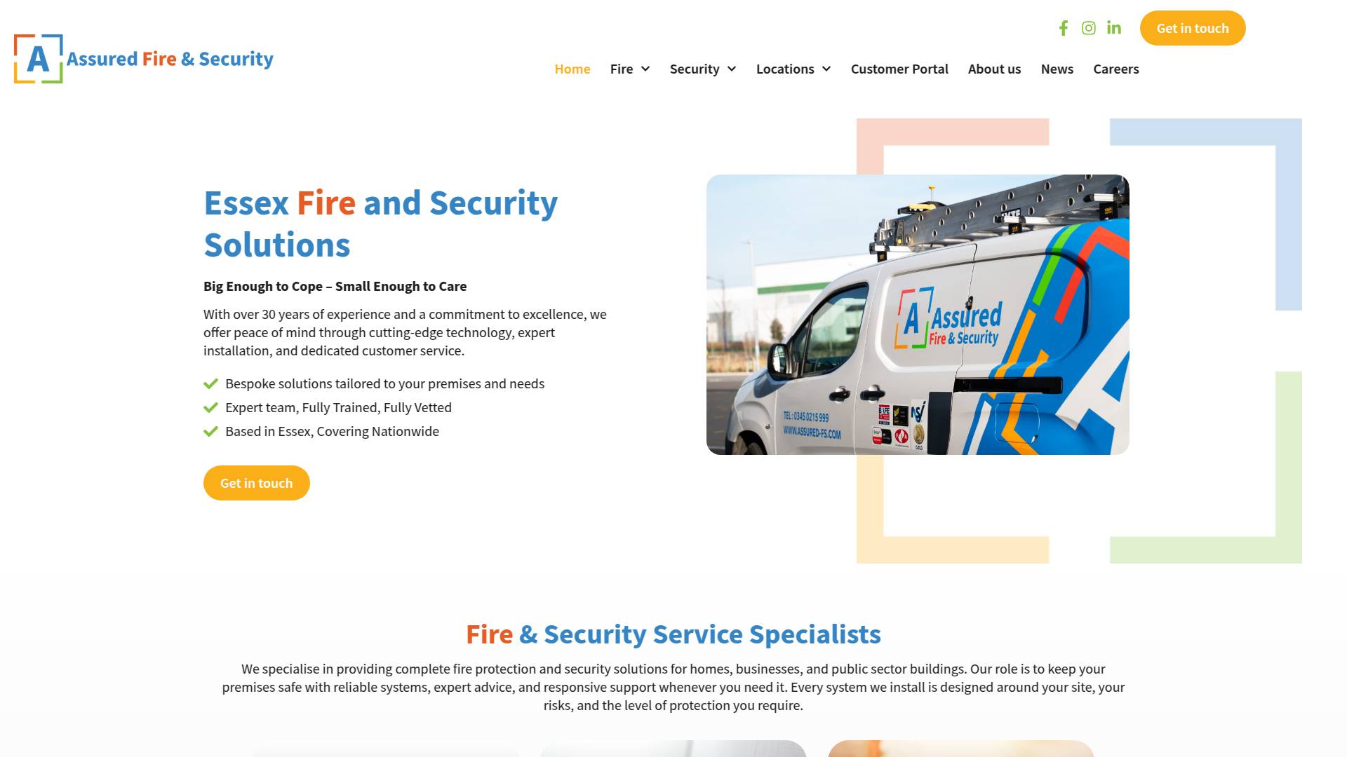 Assured Fire & Security Website Screenshot 001