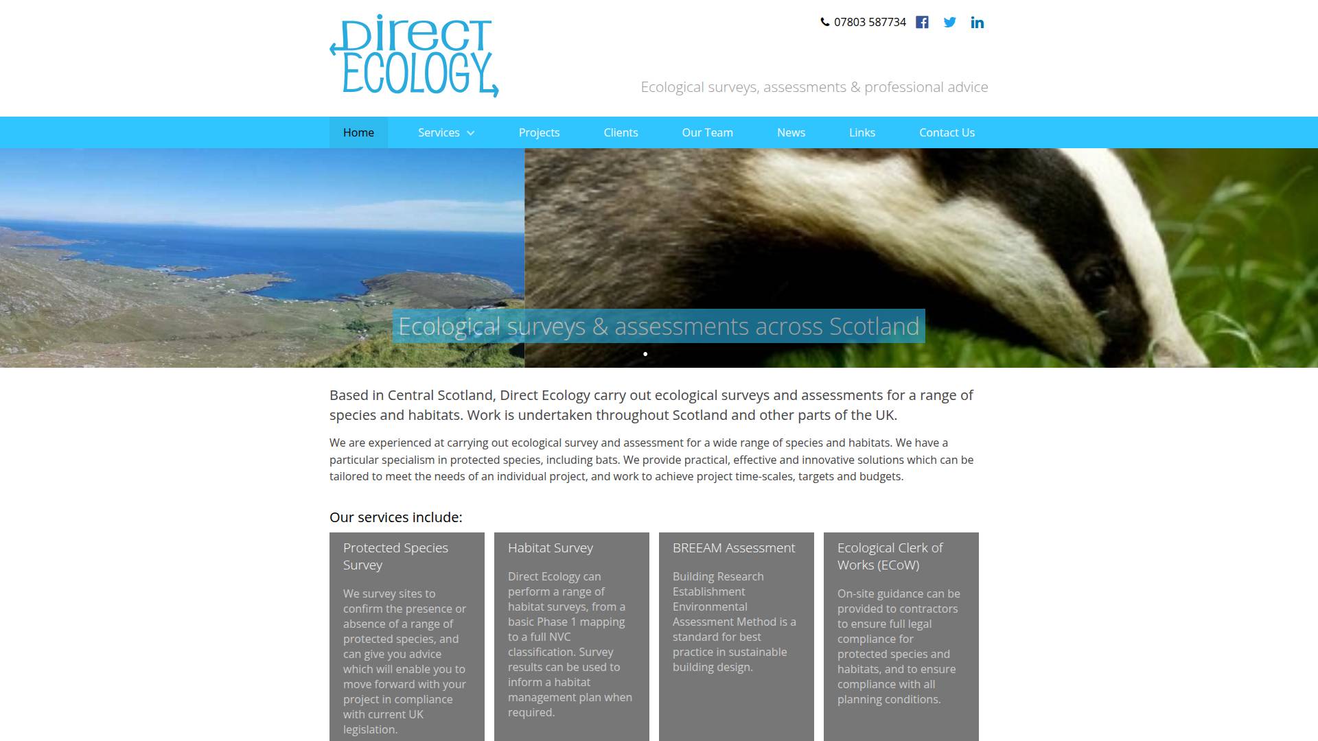 Direct Ecology Ltd Website