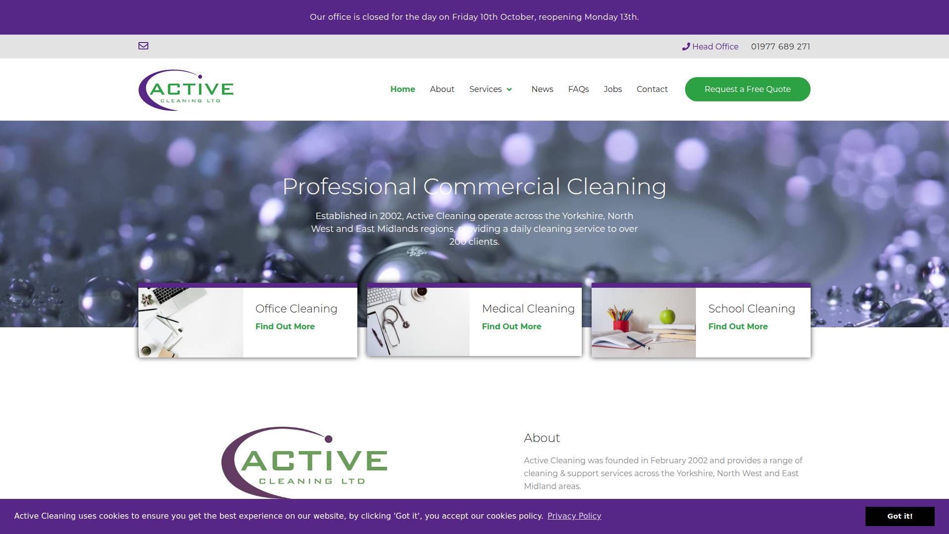 Active Cleaning Ltd Website