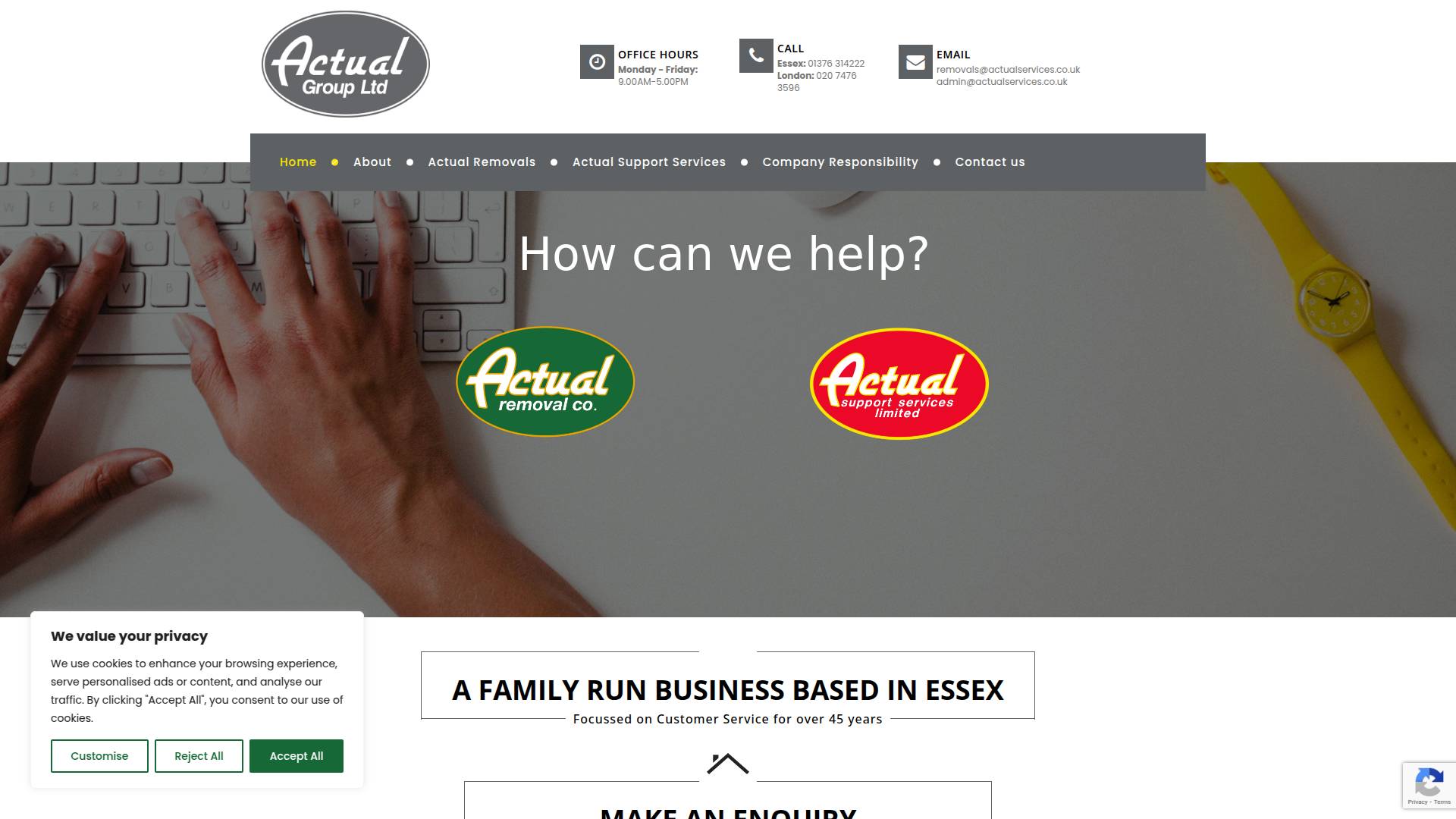 Actual Support Services Ltd Website