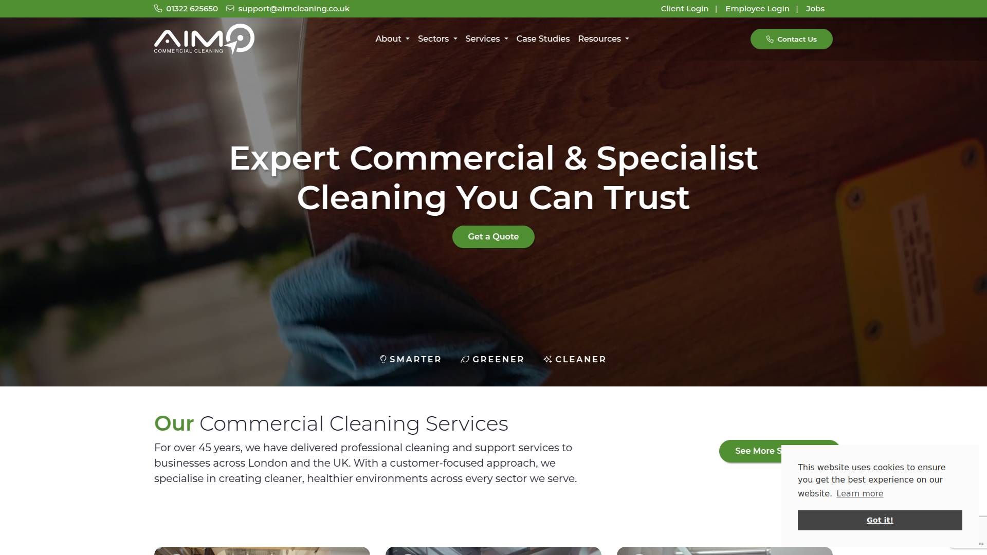 Aim Commercial Cleaning Website