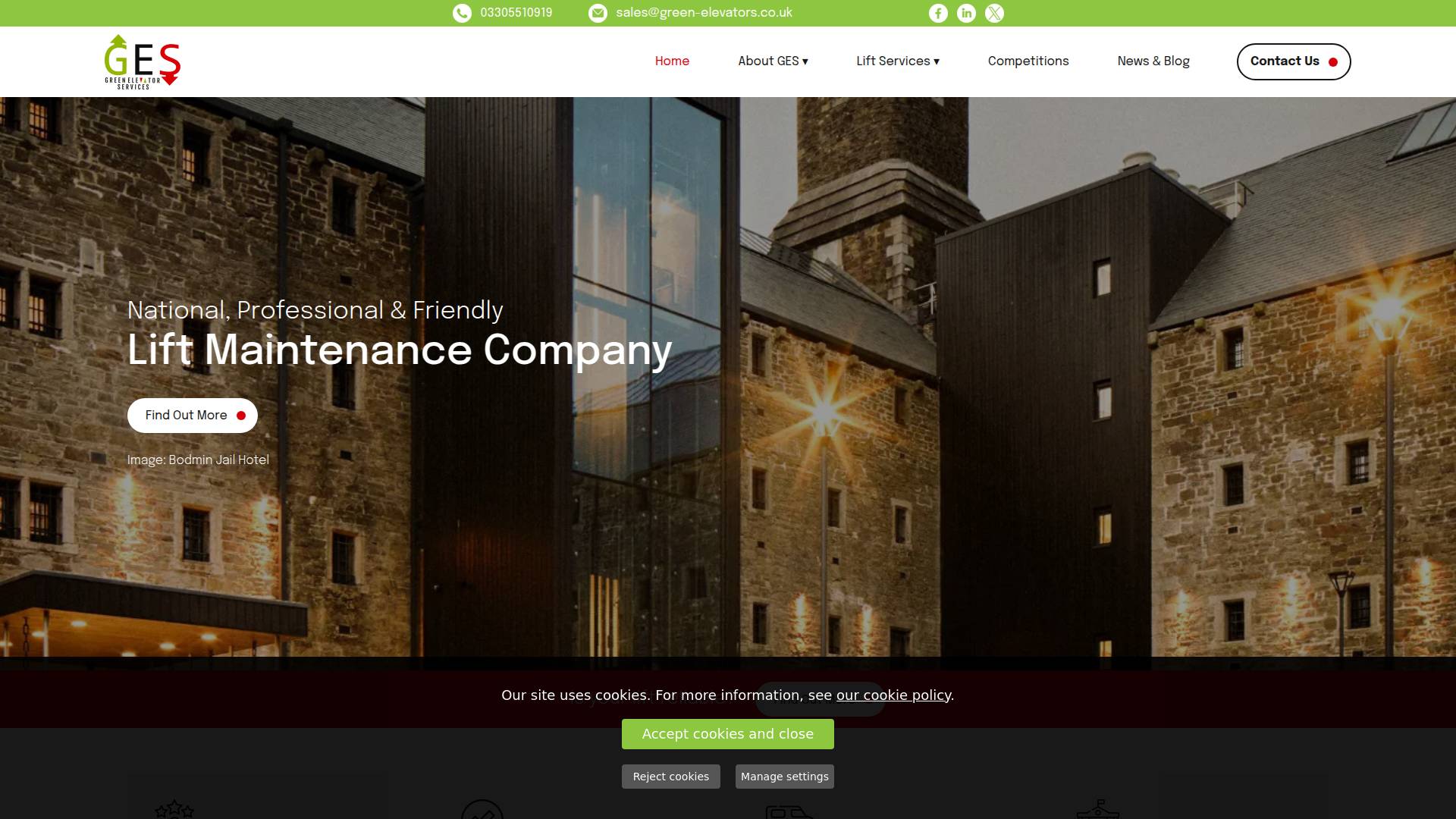 Green Elevator Services Website