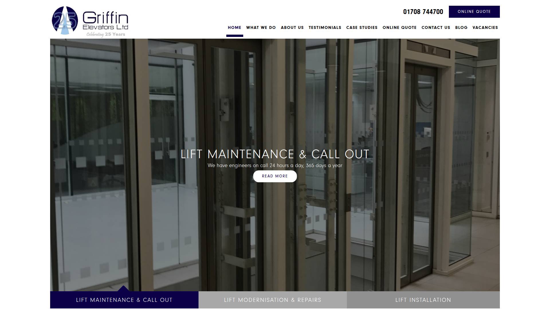 Griffin Elevators Ltd  Website