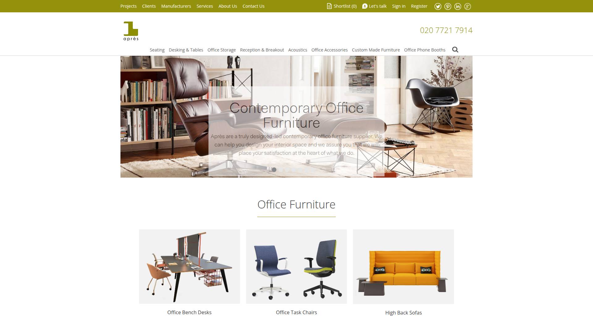 Apres Furniture Ltd  Website