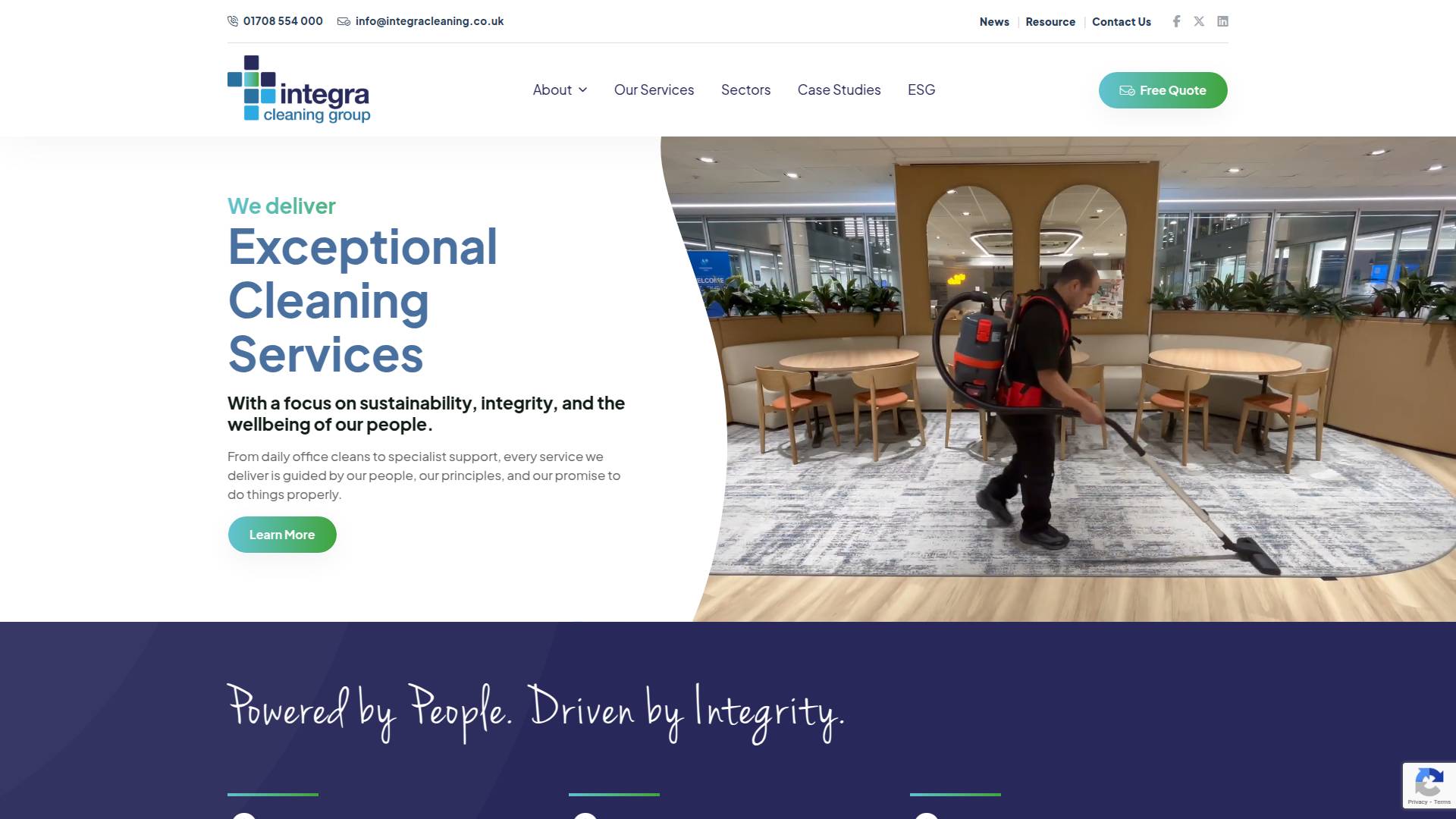 Integra Cleaning Services Website