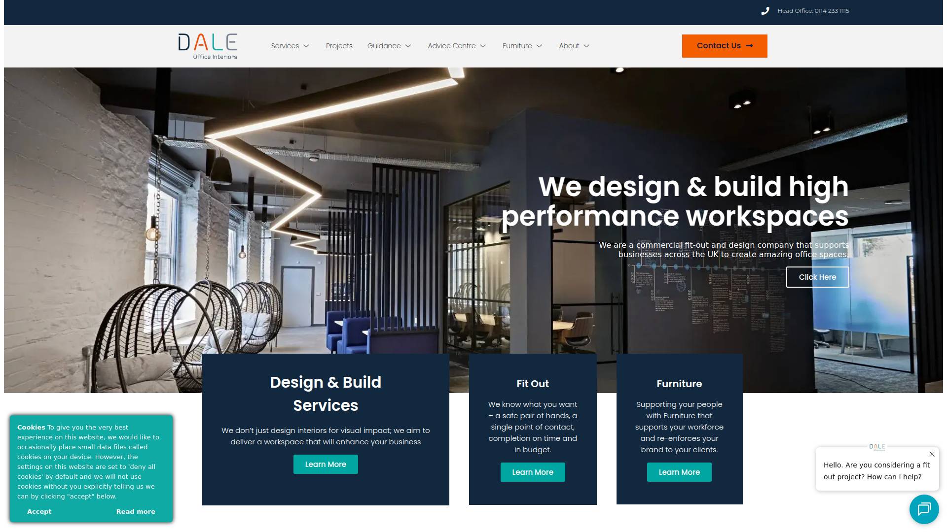 Dale Office Interiors Website