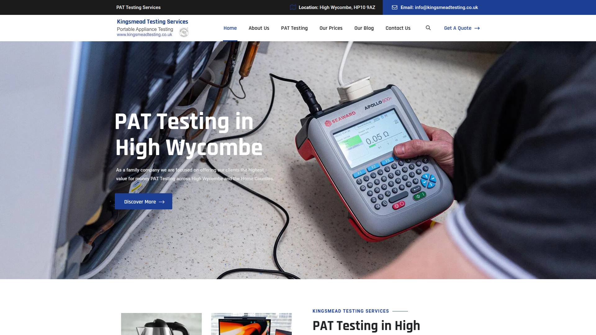 Kingsmead Testing Services Ltd Website