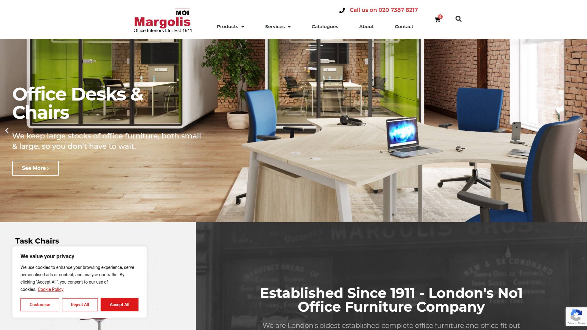 Margolis Office Interiors Ltd Website