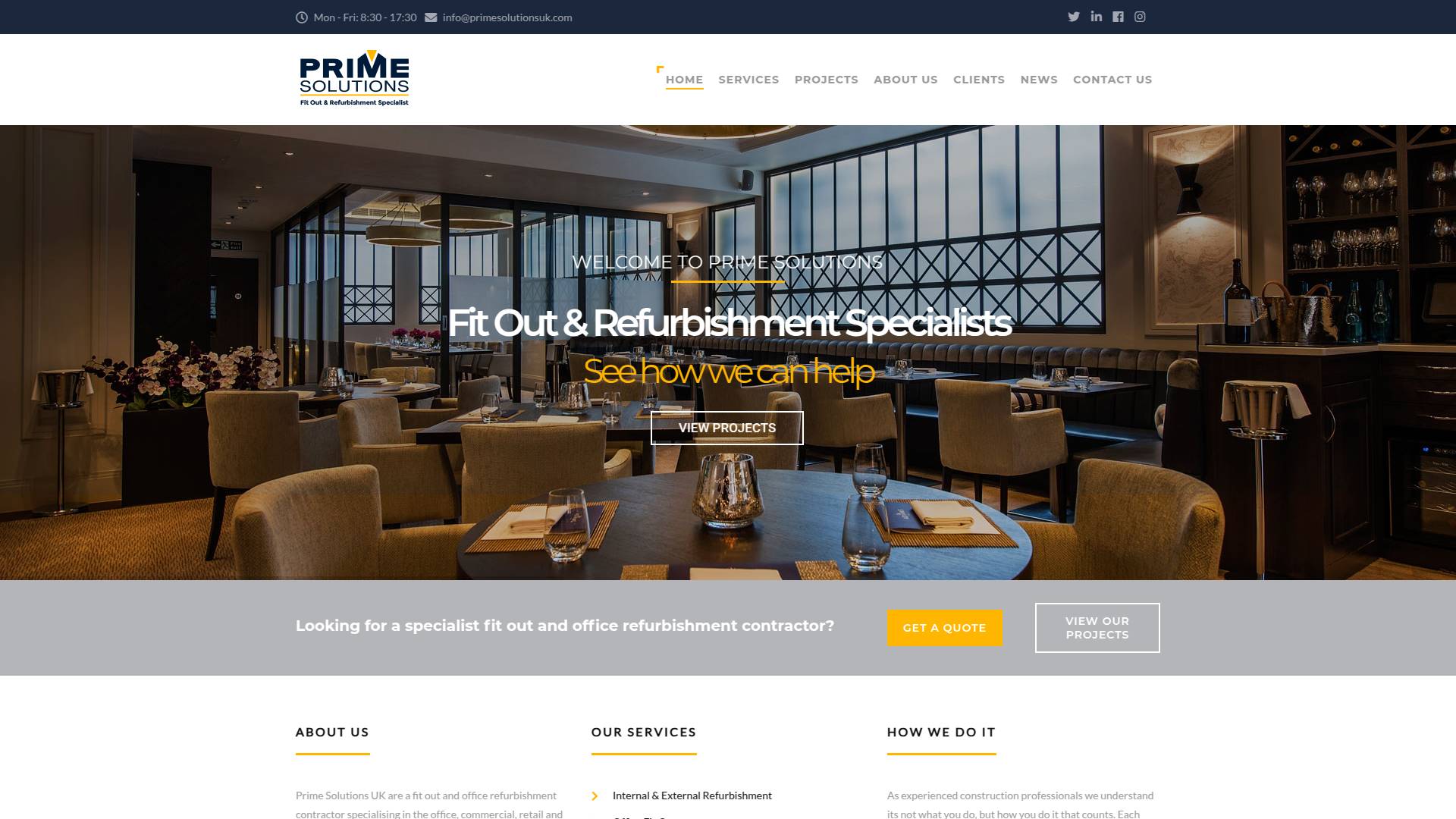 Prime Solutions UK Ltd Website Screenshot 001
