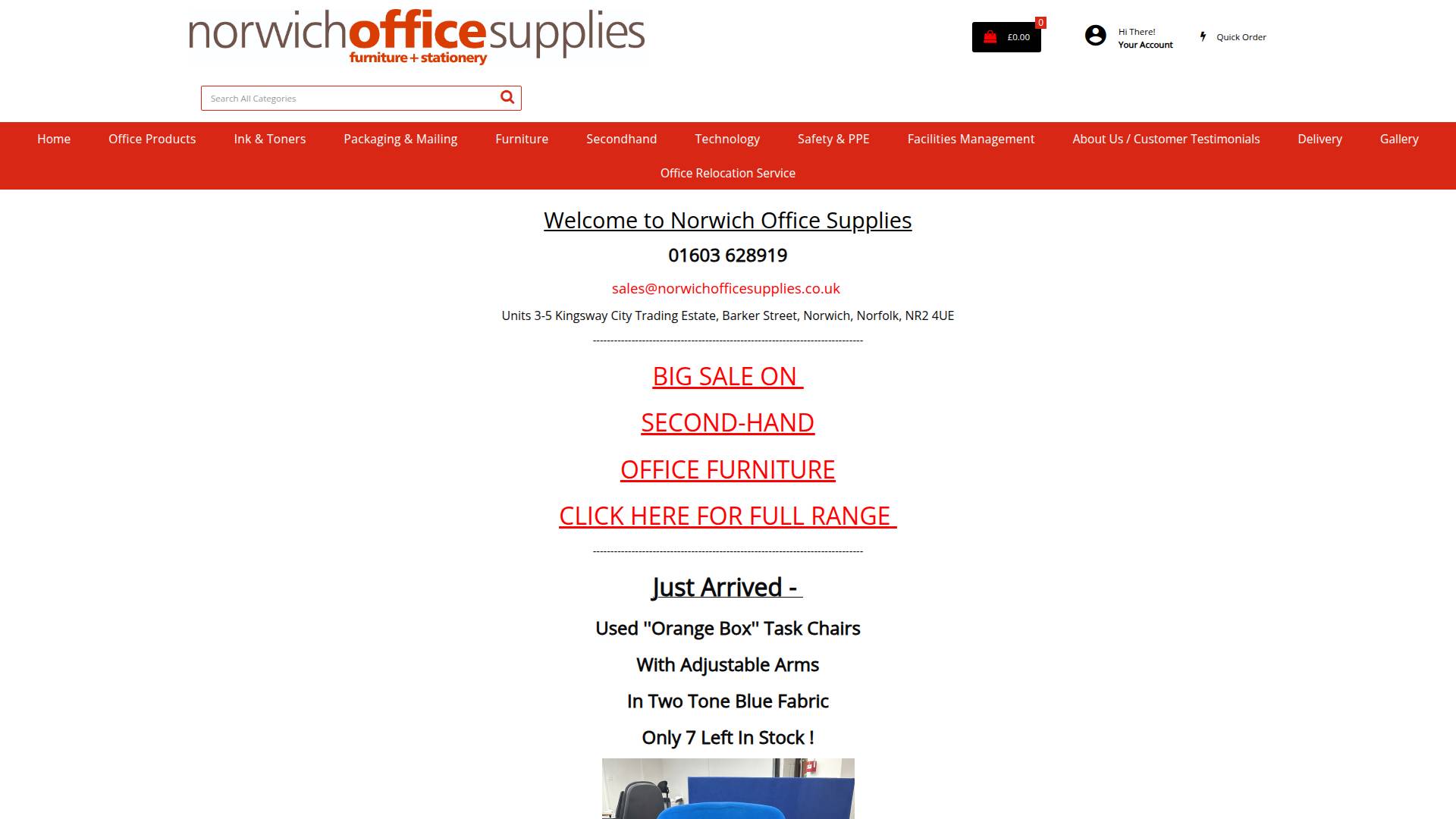 Norwich Office Furniture & Stationery Supplies Website
