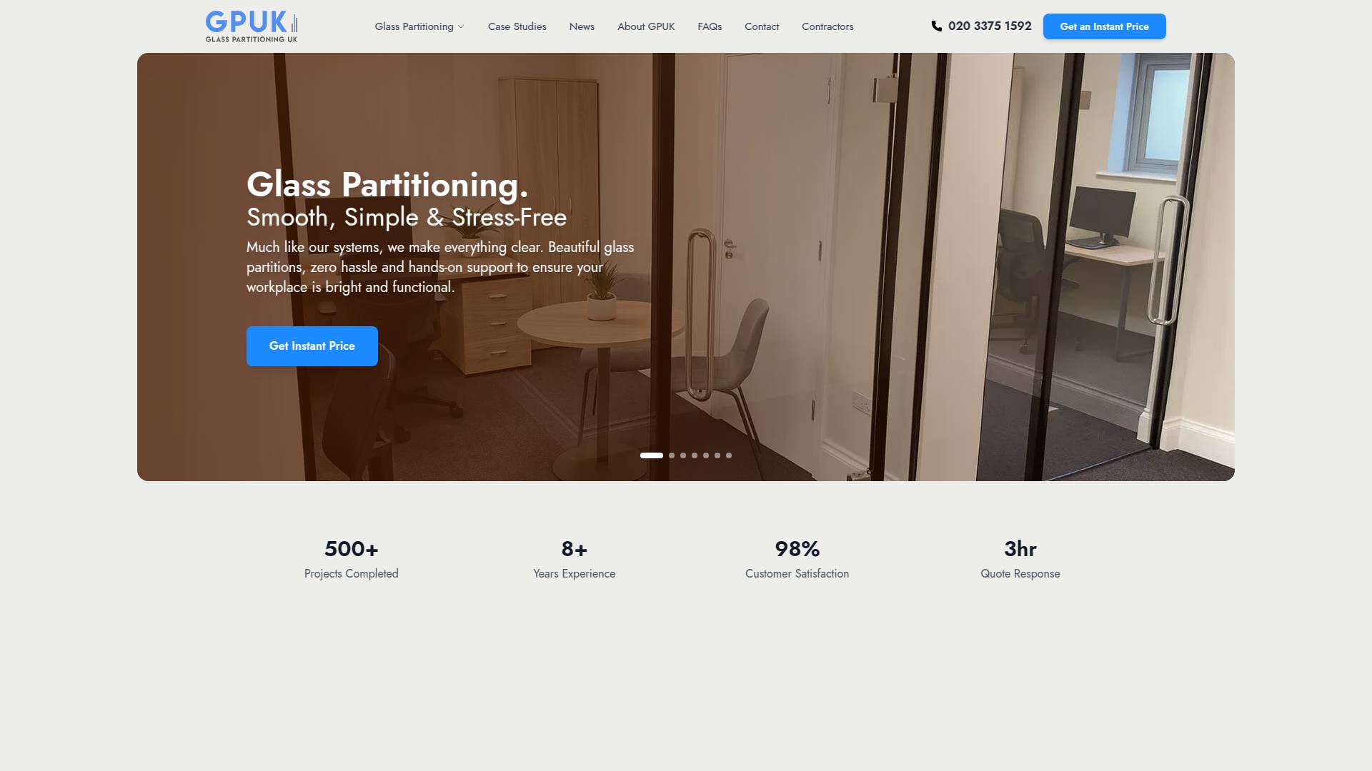 Glass Partitioning UK Website