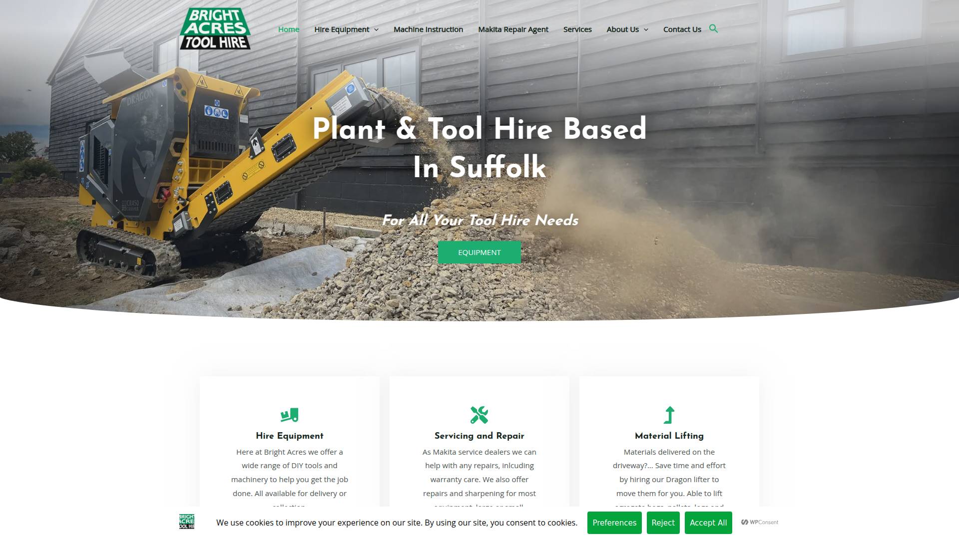 Bright Acres Tool Hire Website