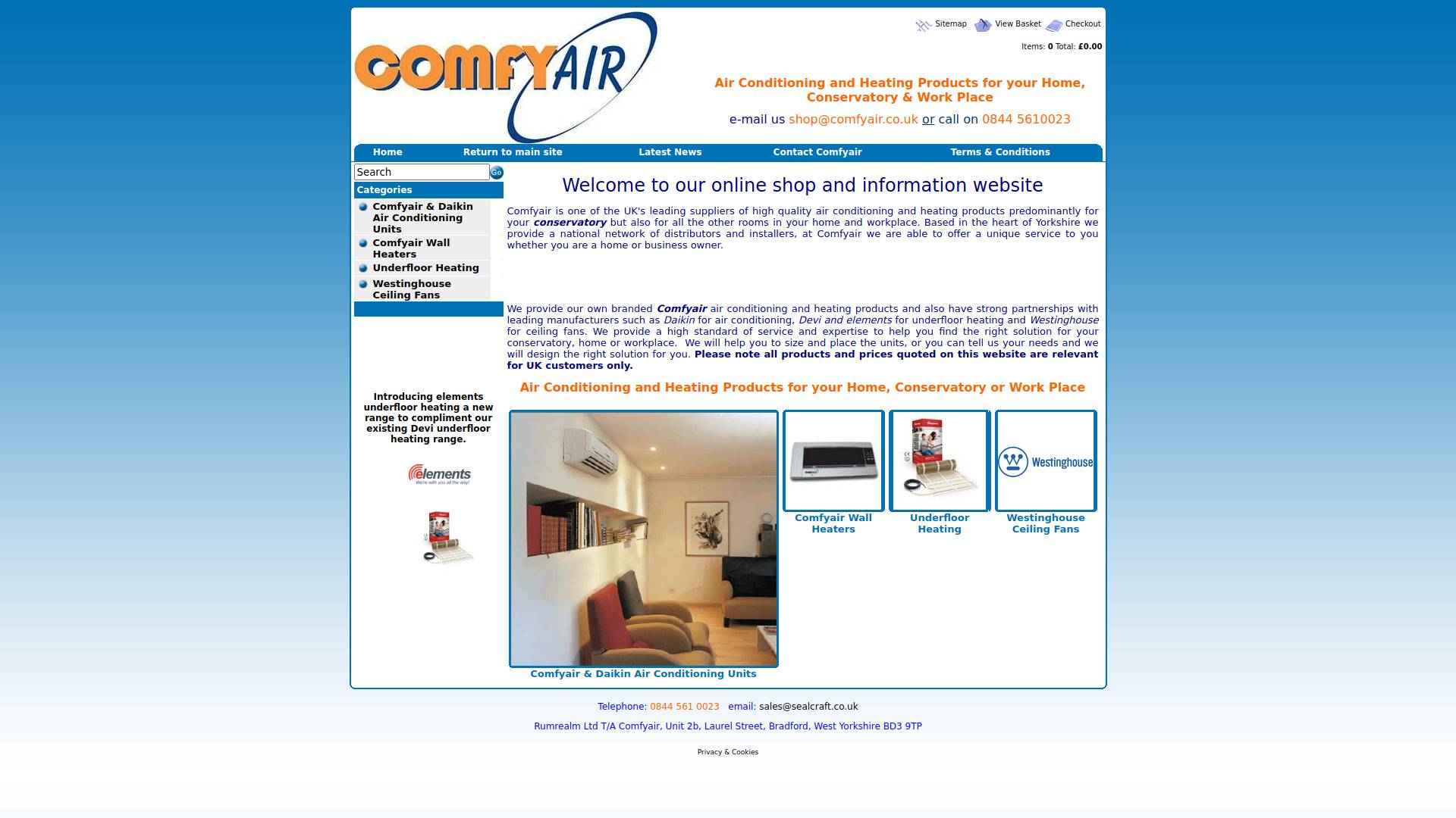 Comfyair  Website