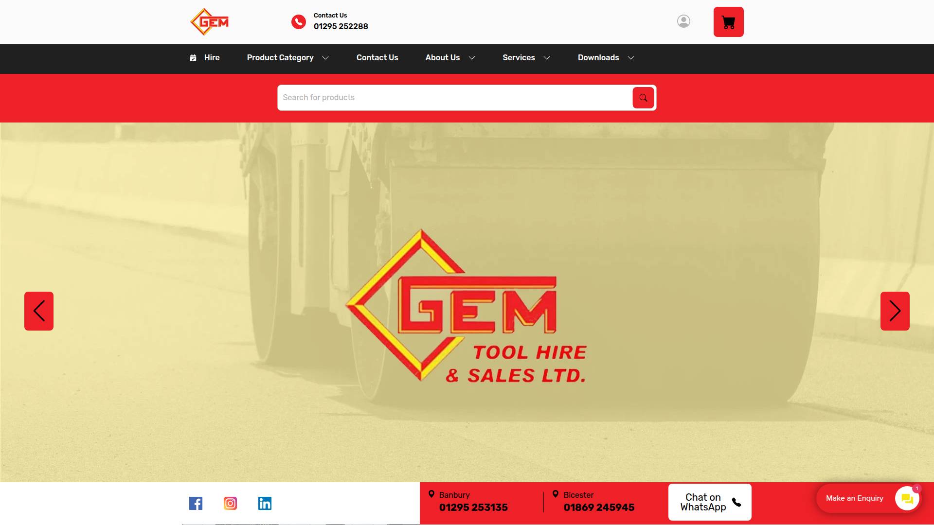 Gem Tool Hire & Sales Ltd Website