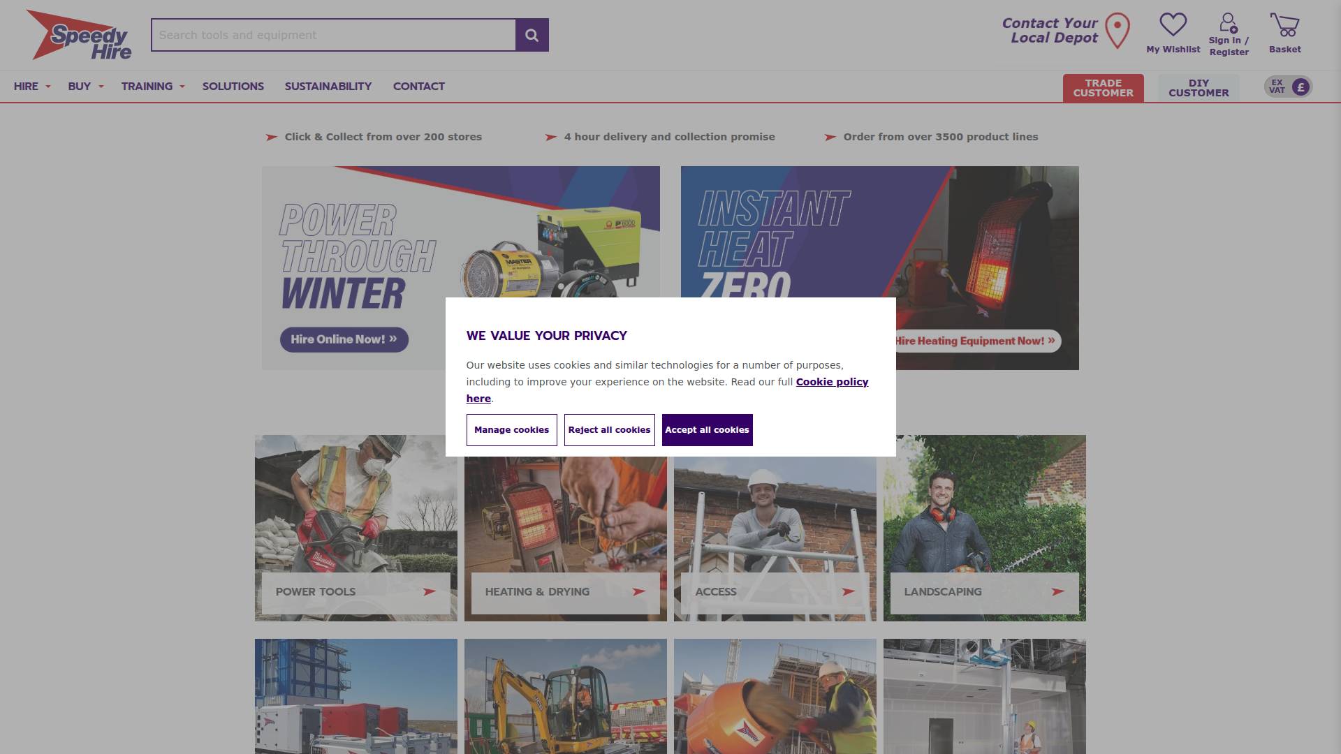 Speedy Hire Centre Ltd Website