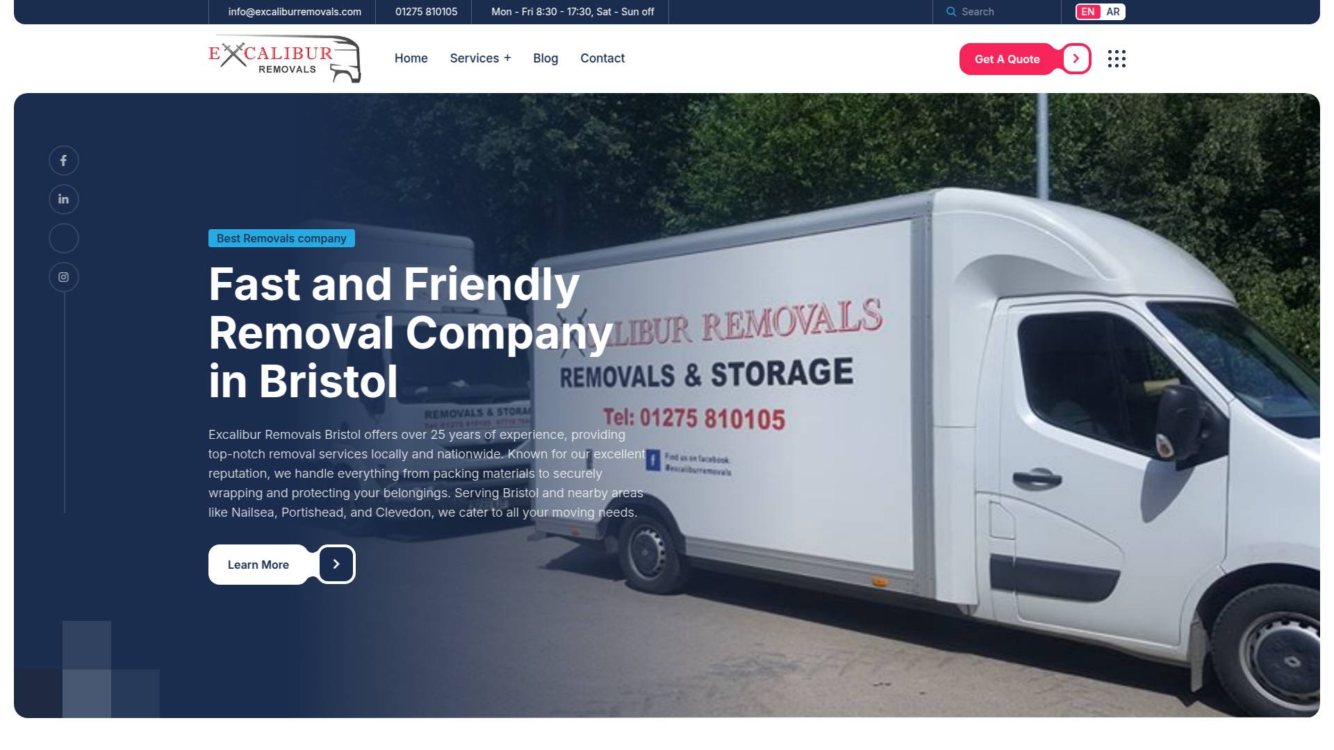 Excalibur Removals Ltd Website