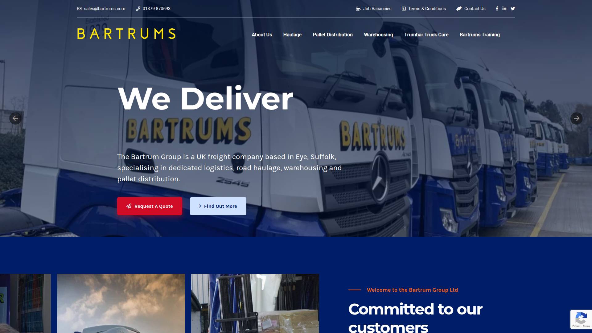 Bartrum''s Haulage & Storage Ltd  Website