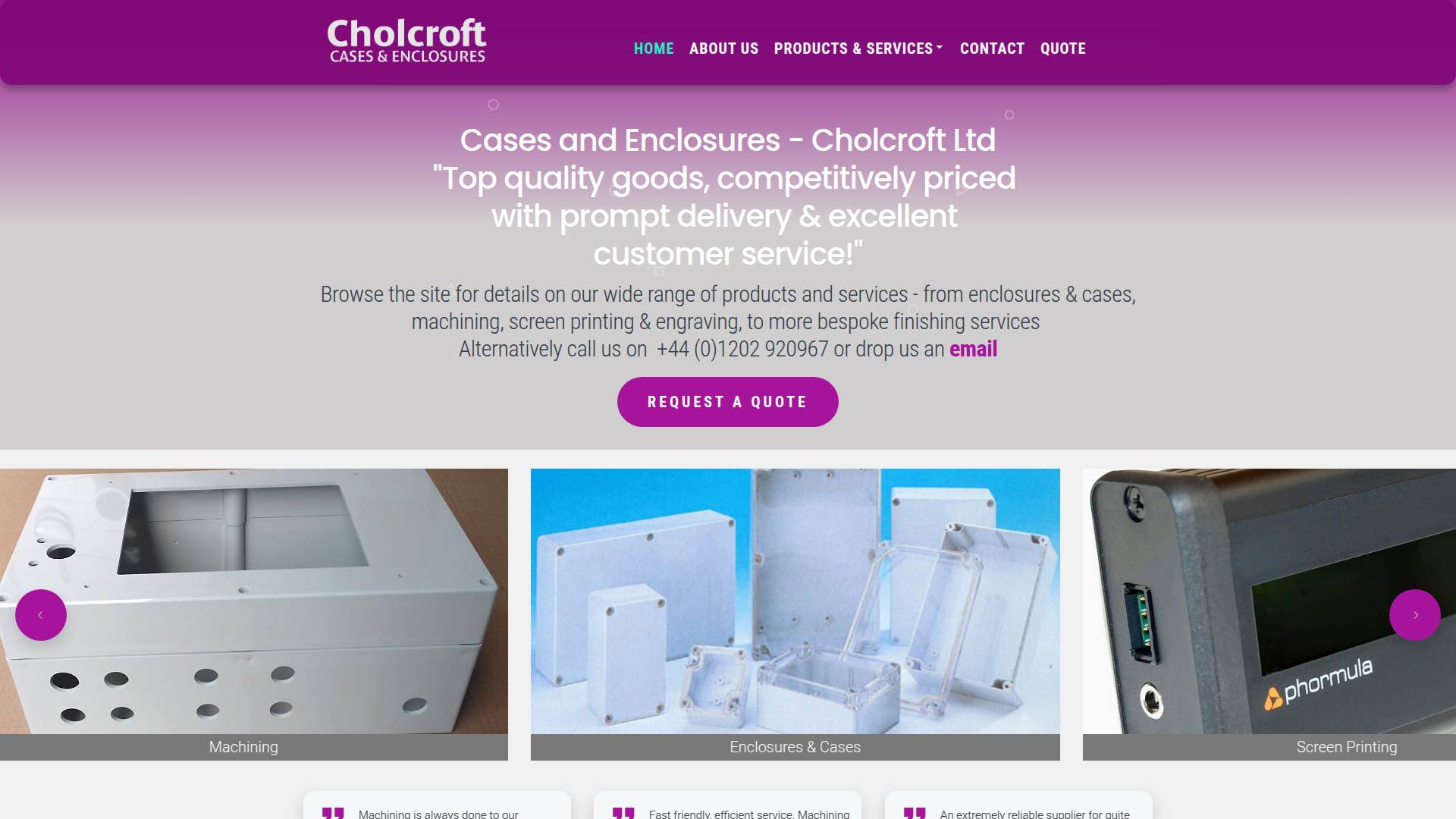 Cholcroft Ltd Website