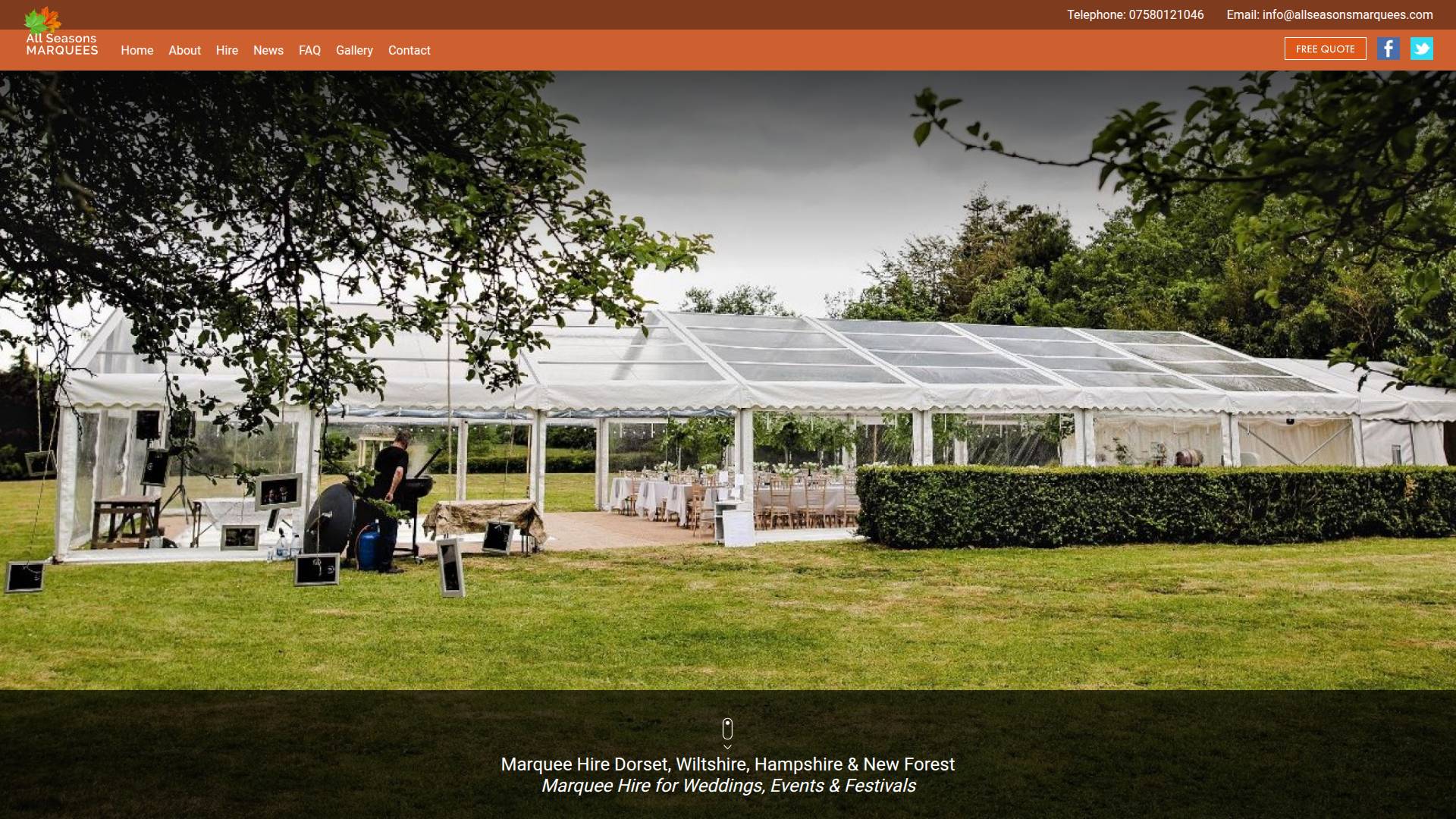 All Seasons Marquees Website