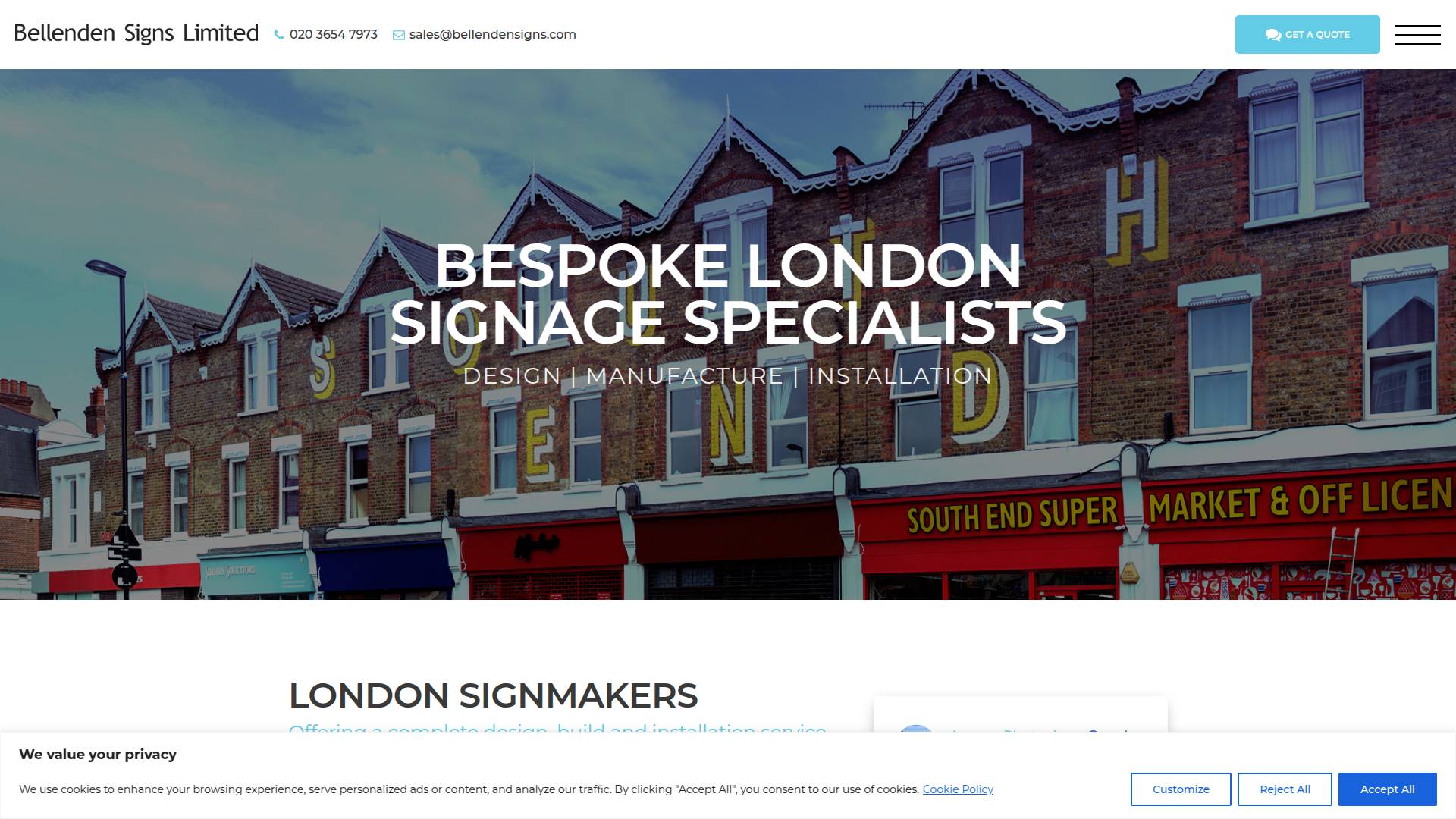 Bellender Signs Website