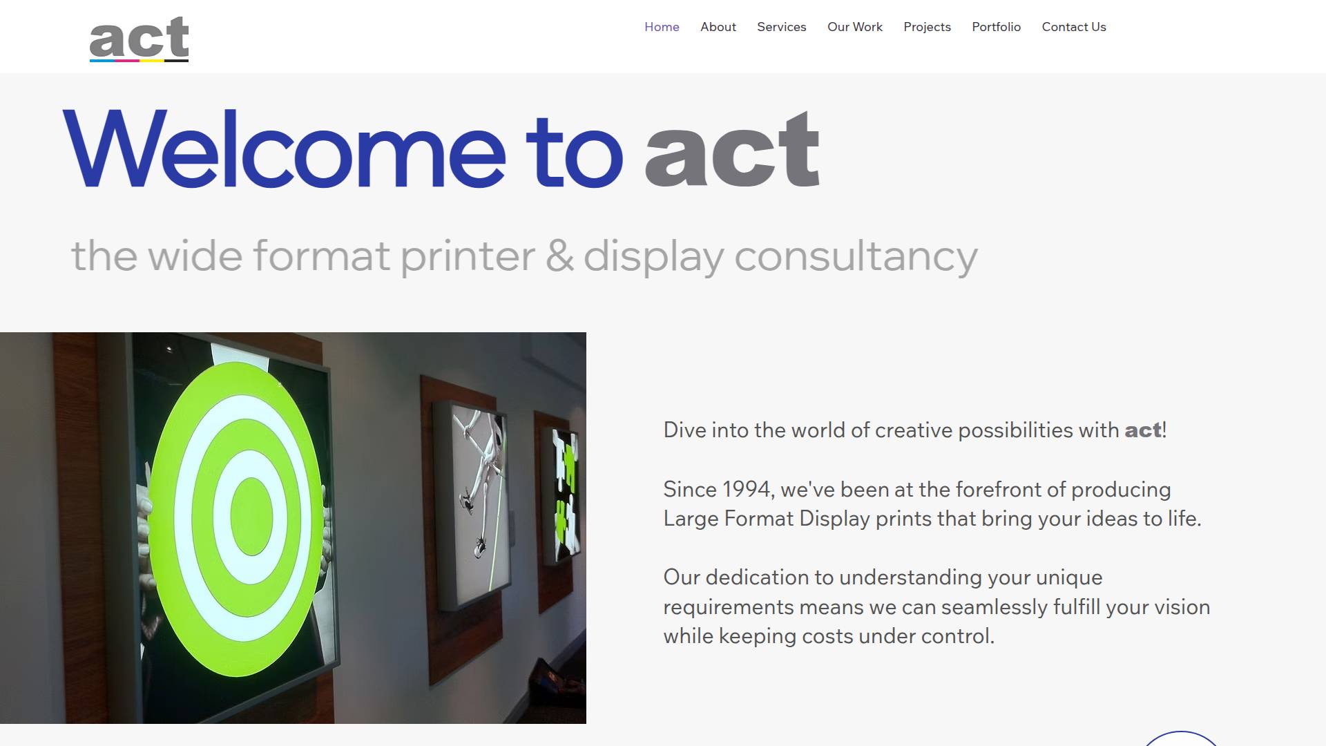 A C T Reprographics Ltd  Website