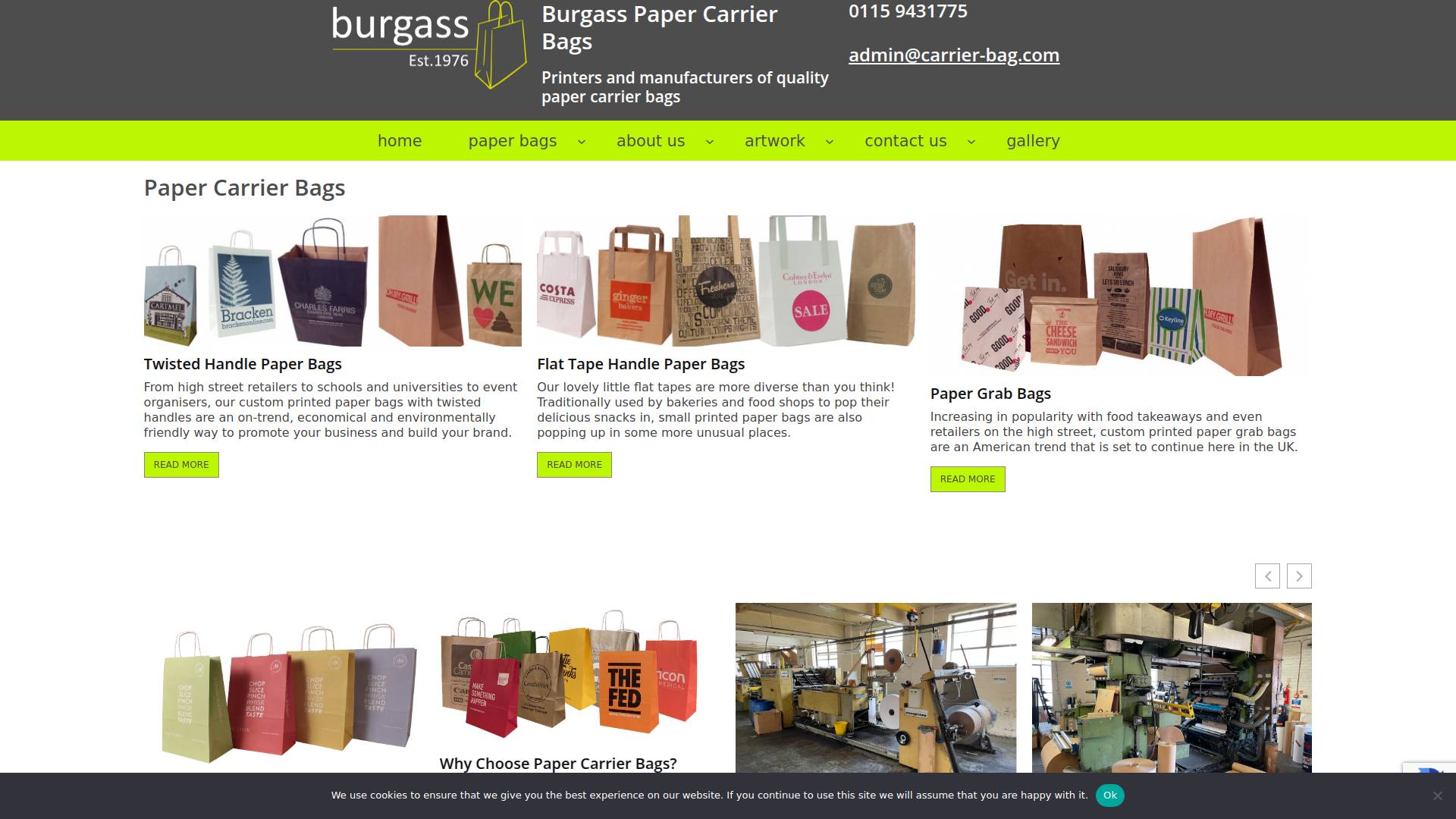 Burgass Carrier Bags Website