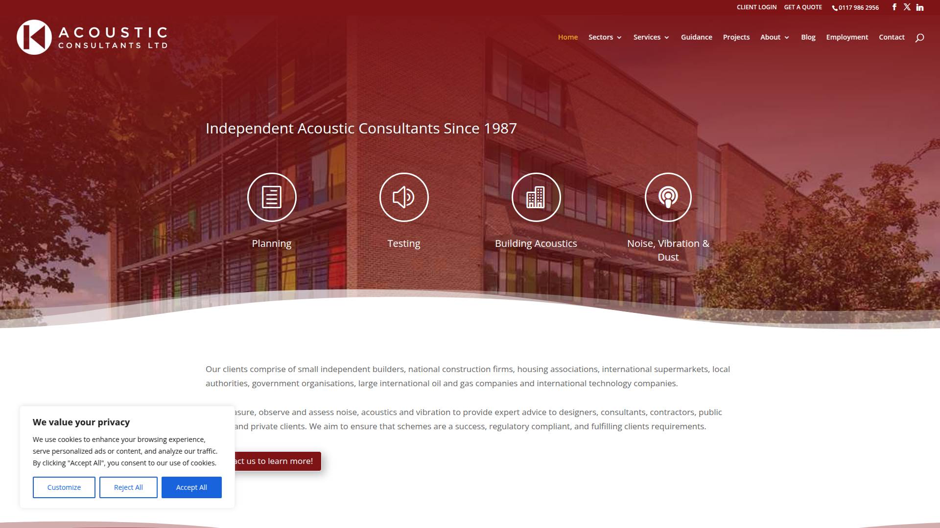 Acoustic Consultants Ltd Website