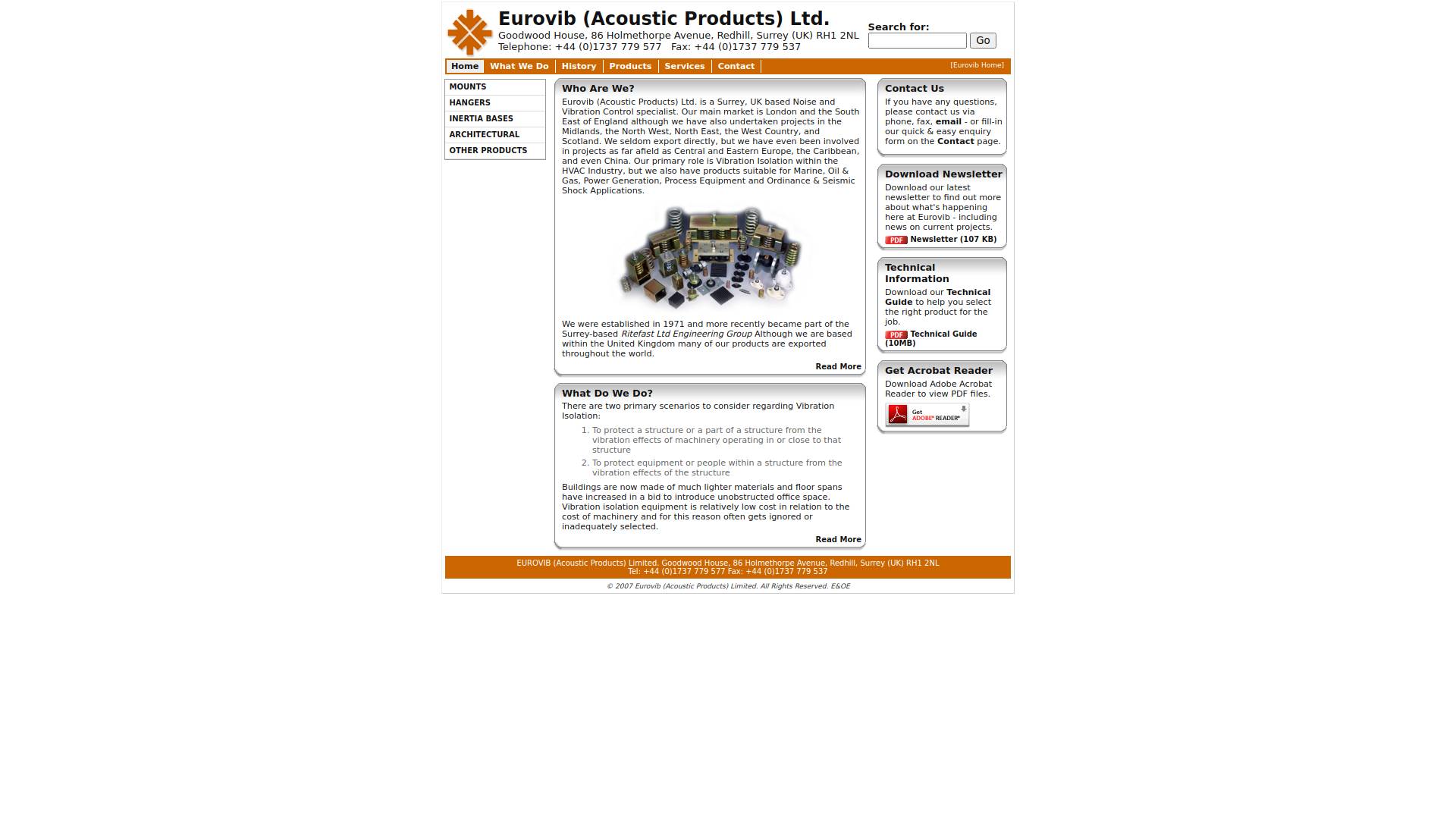 Eurovib (Acoustic Products) Ltd Website