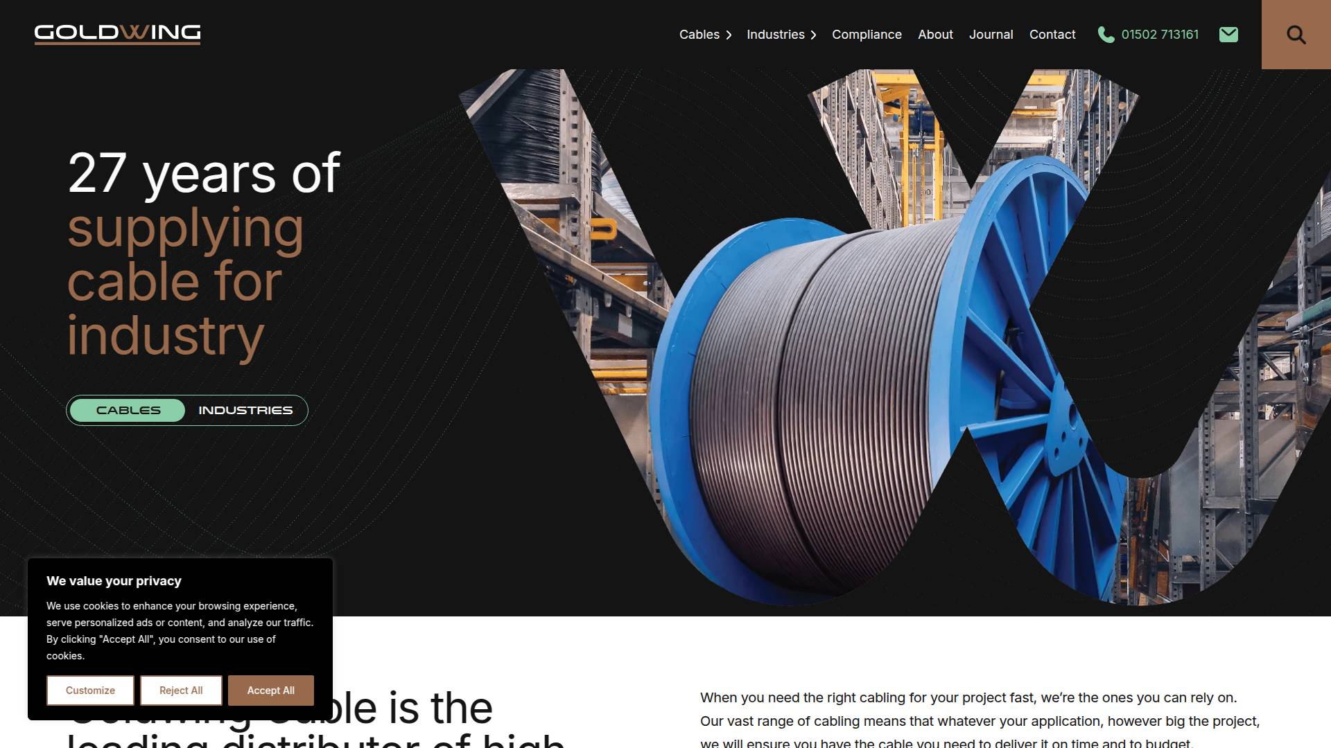 Goldwing Cable Ltd Website