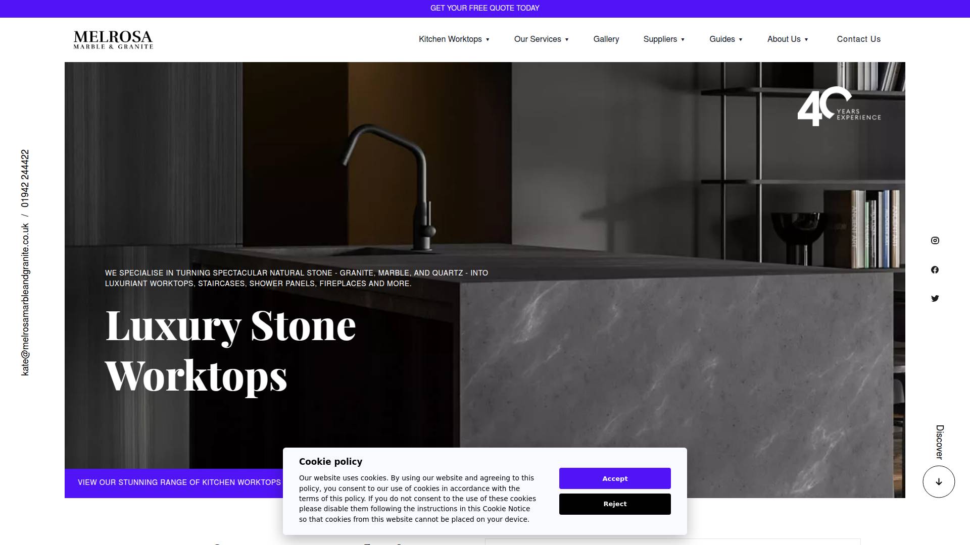 Melrosa Marble & Granite Website