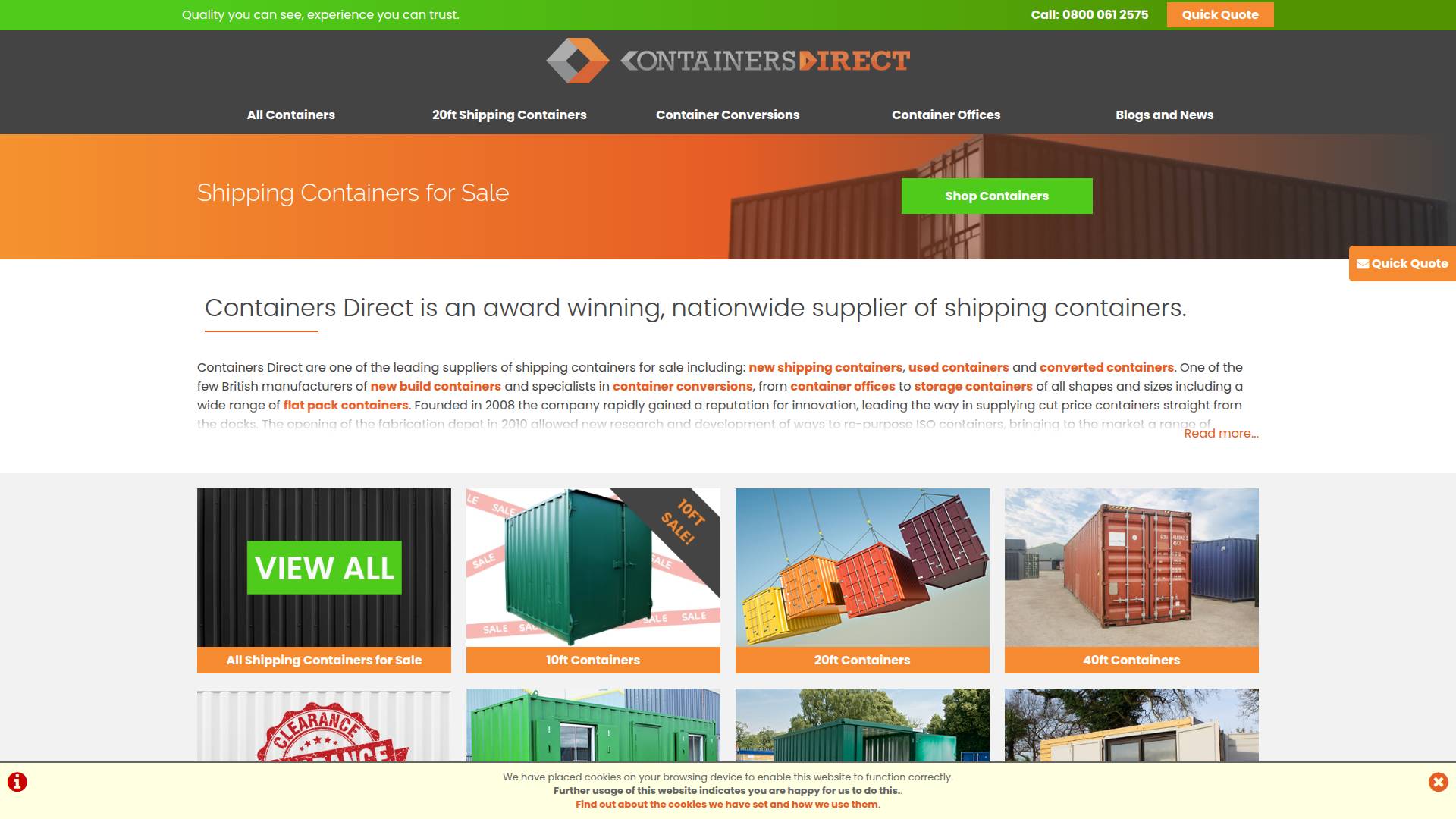 Containers Direct Website
