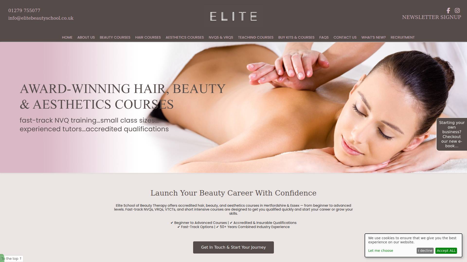 Elite School of Hair & Beauty Website
