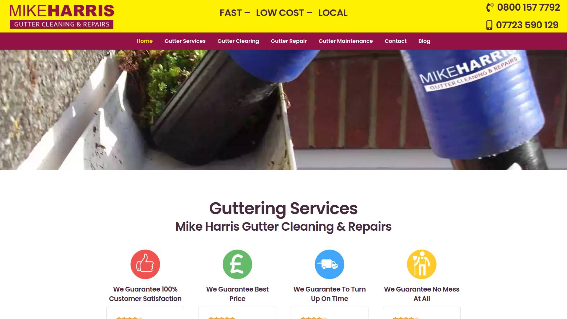 Mike Harris Gutter Cleaning & Repairs Website